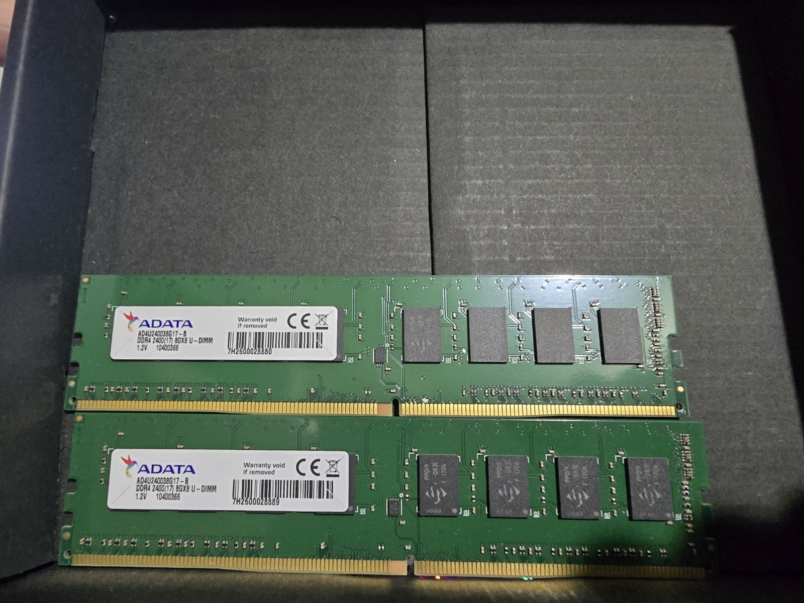 ADATA 16GB DDR4‑2400 2x8gb PC4‑2400T Desktop RAM AO2P24HC8T1‑BTBS