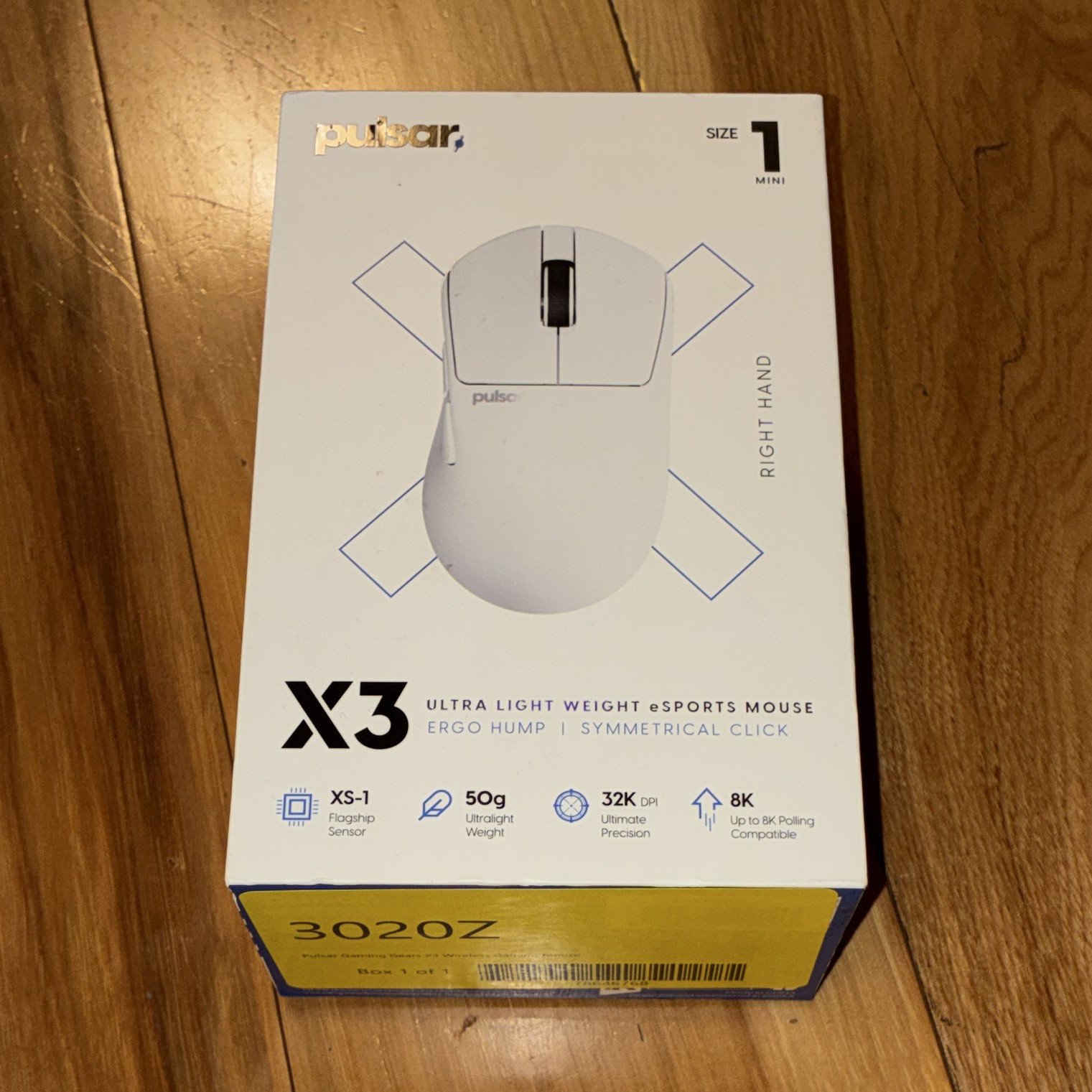 Pulsar X3 Wireless Optical Gaming Mouse 32K DPI 5-Button White Size 1 Mini