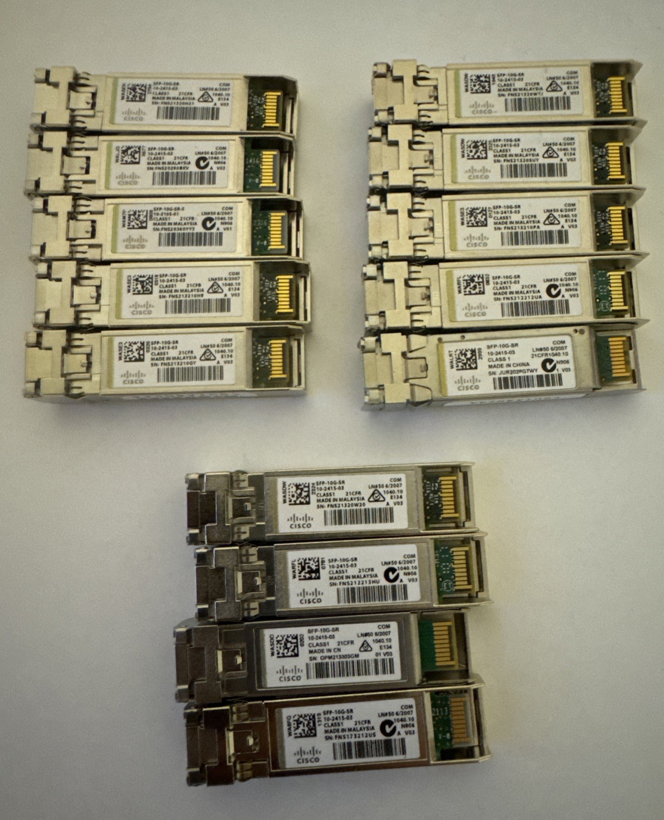 Cisco SFP-10G-SR  10-2415-03 Transceiver Module  LOT OF 14