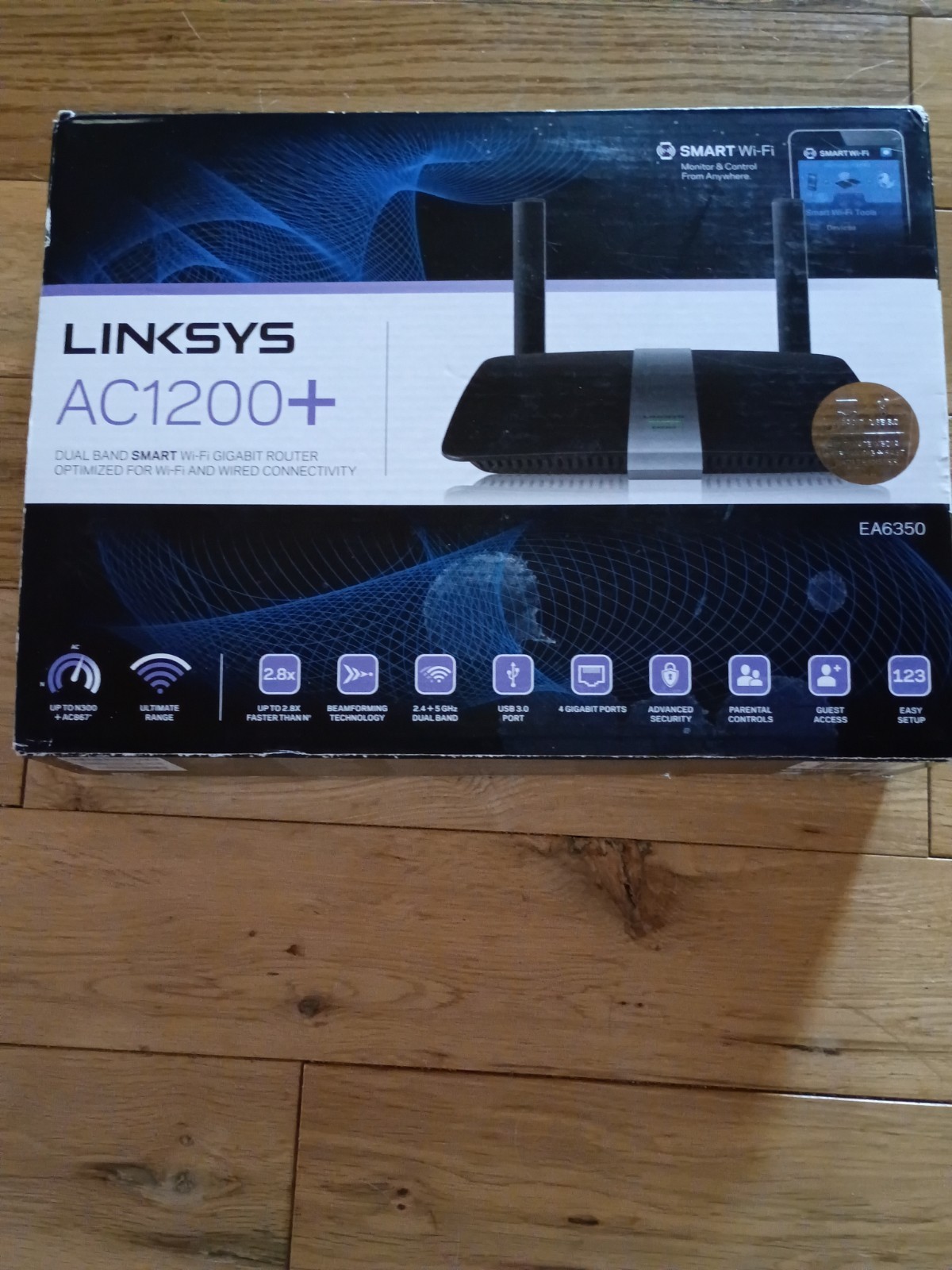 NEW Linksys AC1200+ Dual-Band Smart Wi-Fi Router - EA6350