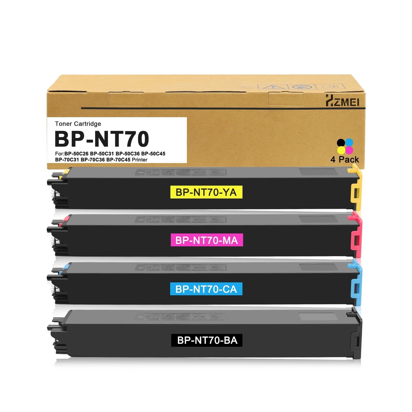 High Yield BP NT70 BP-NT70 BP-NT70BA BP-NT70CA BP-NT70MA BP-NT70YA Toner Cart...