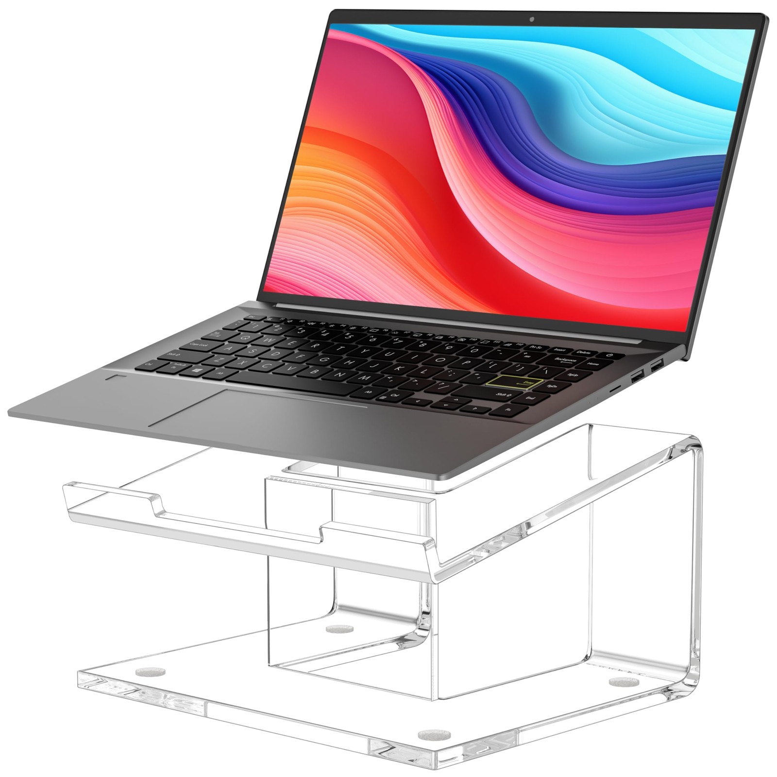 Acrylic Laptop Stand For Desk Clear Ergonomic Computer Riser Holder PC