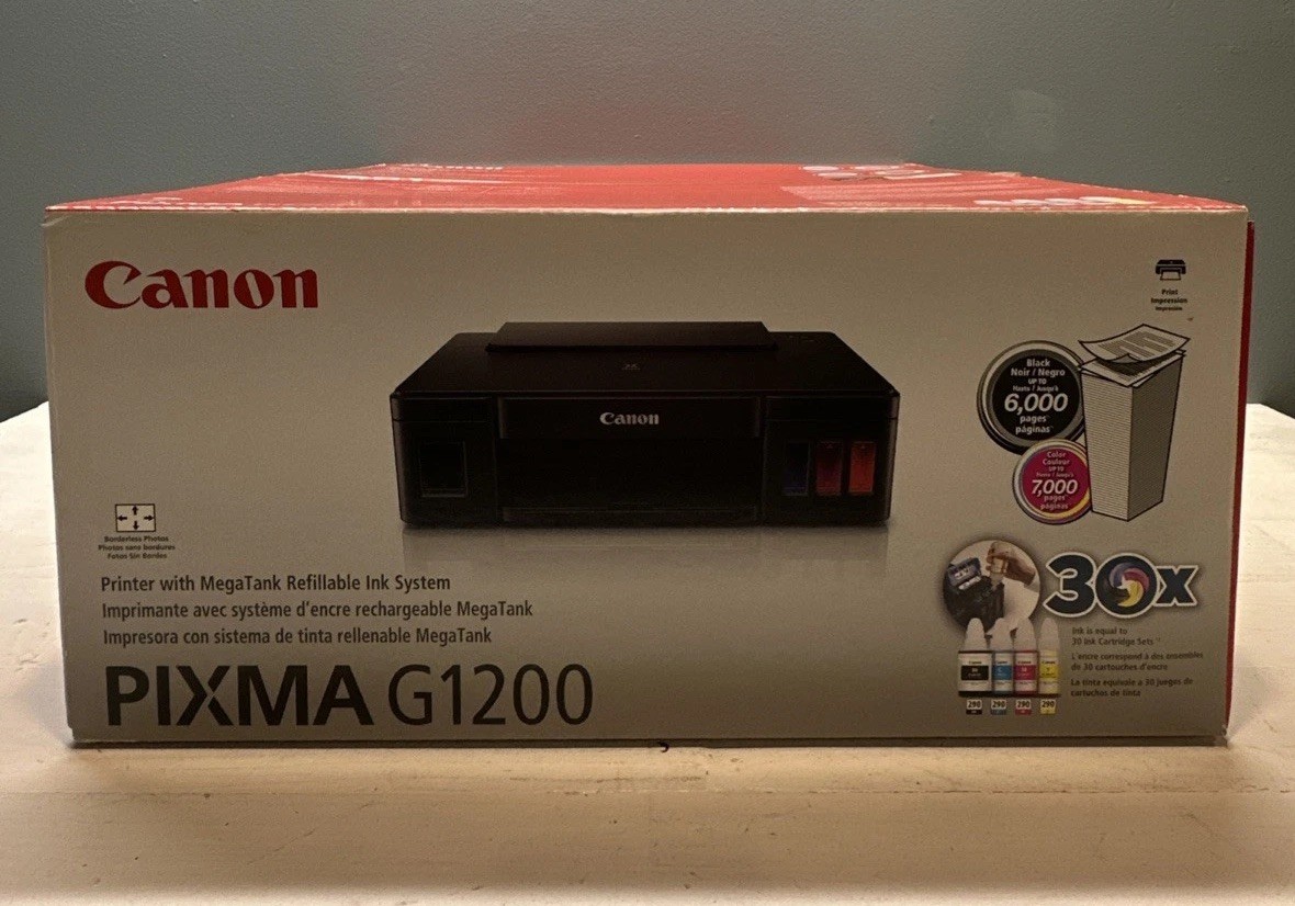 Canon PIXMA G1200 Megatank Refillable Ink Single Function Printer W/Inks