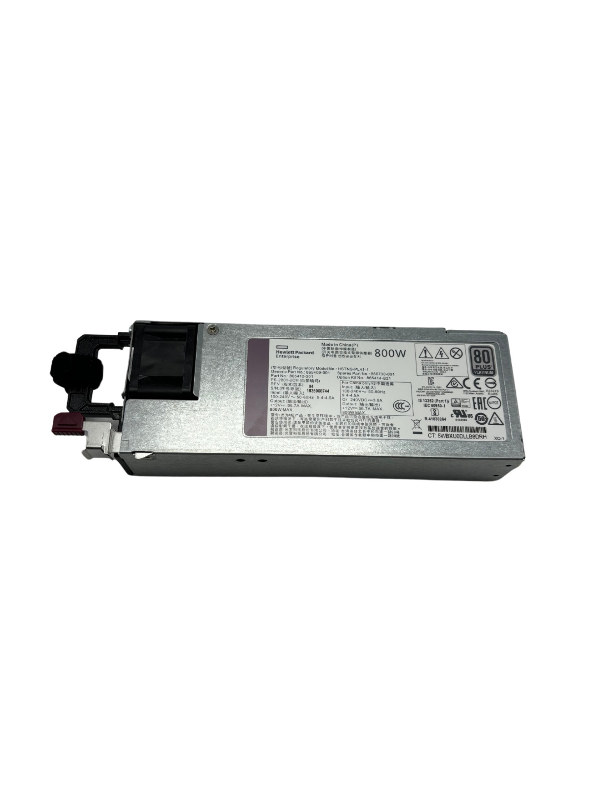 HPe 866730-001 800Watt Platinum Plus hot-plug Flex Slot Power Supply 865414-B21