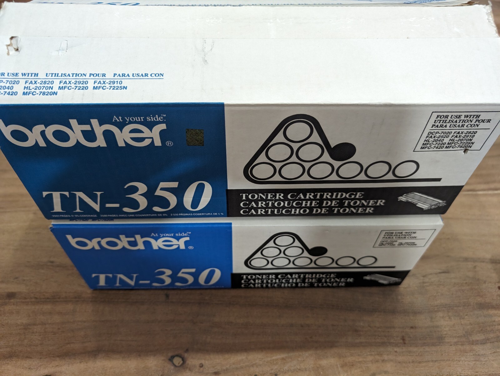 New GENUINE One Open Box & One Sealed Brother TN350 2500 Pages Toner Cartridge