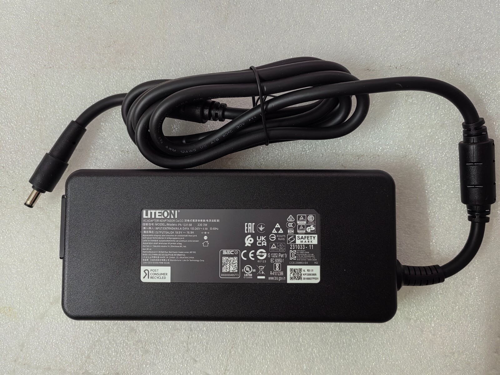 330W PA-1331-68 For Acer Helios Neo 18 AI N25Q3 PHN18-72 LITEON 19.5V 16.9A OEM