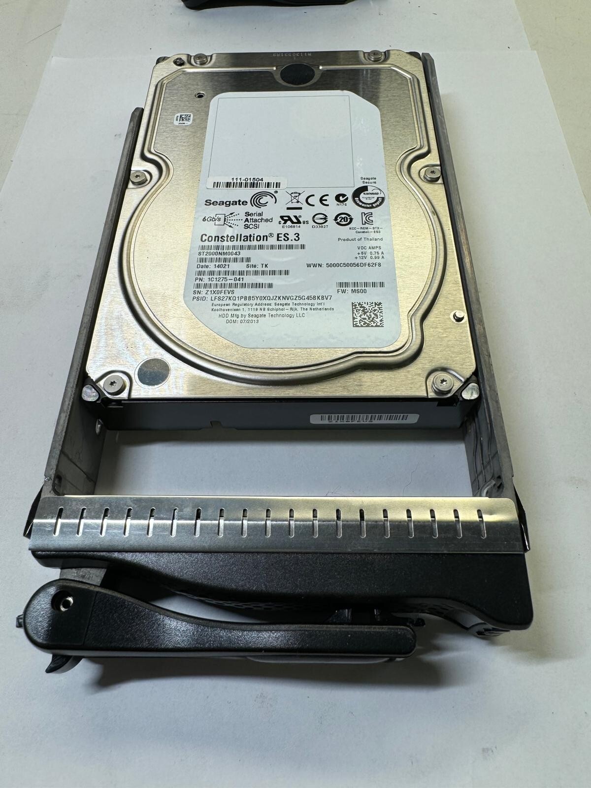 SEAGATE CONSTELLATION ES.3  ST2000NM0043 1C1275-041 2TB 3.5" 7200 RPM SAS HDD