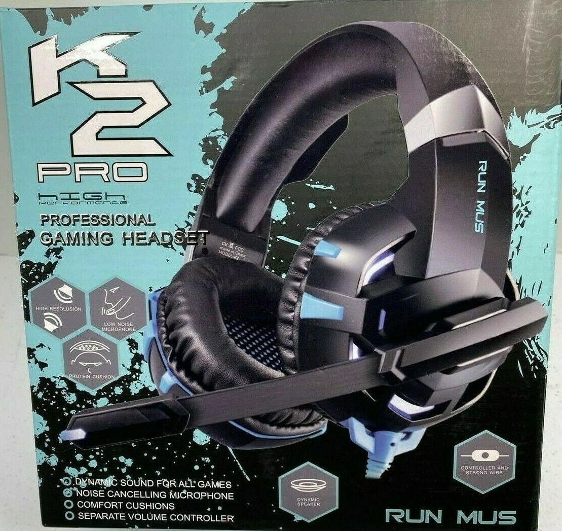 RUNMUS K2 Pro Gaming Headset PS4, Xbox One, PS VIta, PC, Mobile Device- OPEN BOX