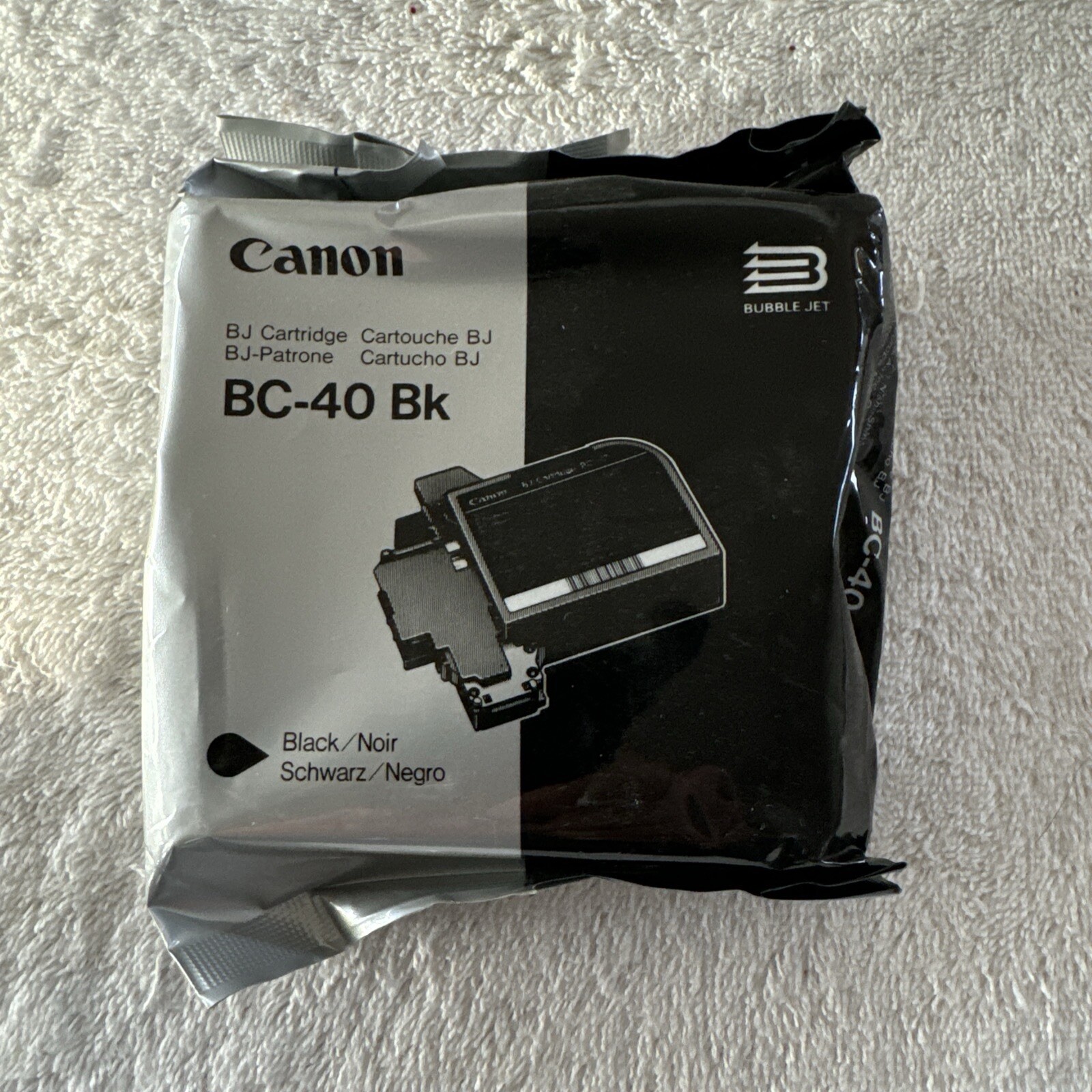 Canon Genuine BJ Cartridge BC-40 BK Black Ink Cartridge, New Sealed