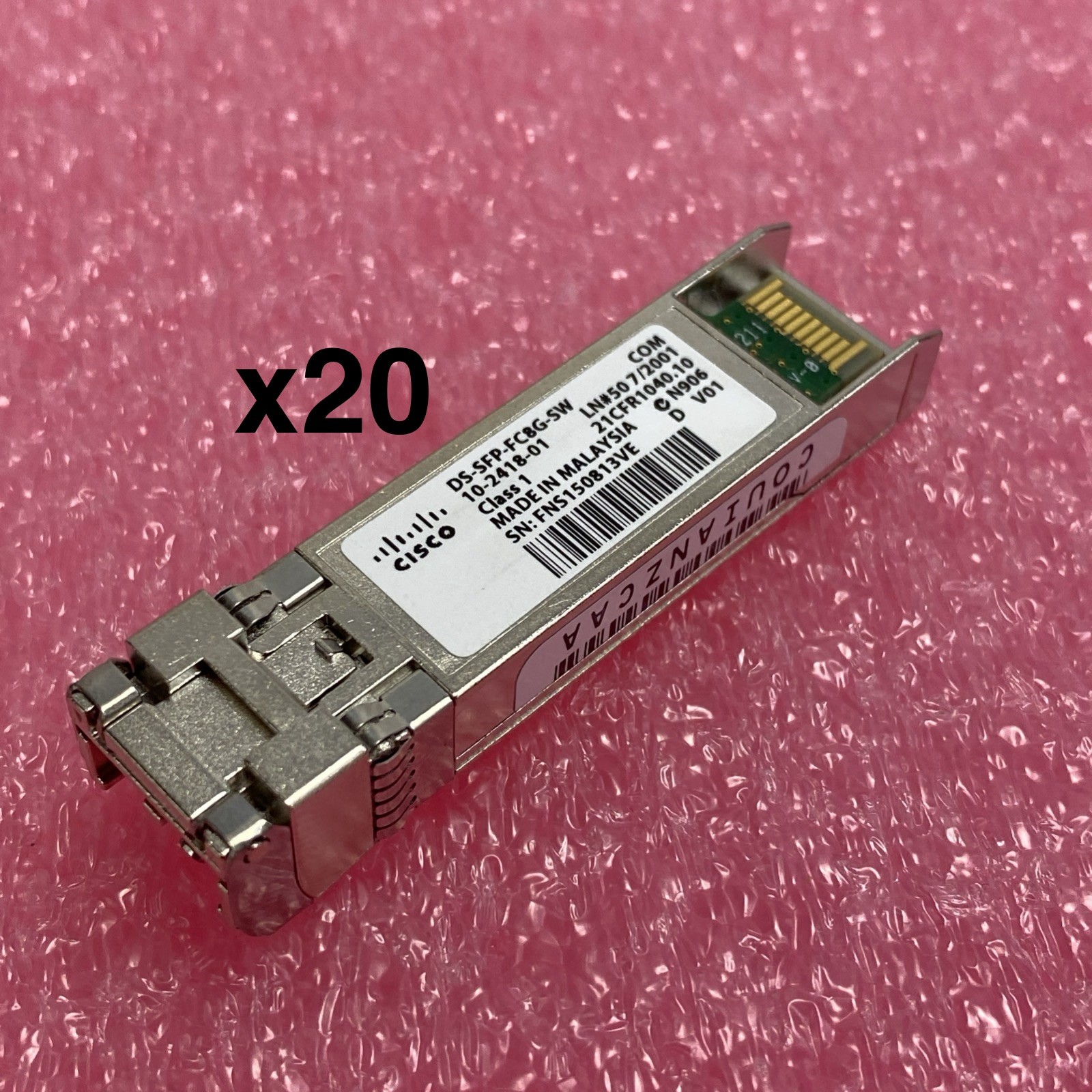 Cisco DS-SFP-FC8G-SW 8GB Transceiver Modules SFP+ 10-2418-01 - Lot of 20