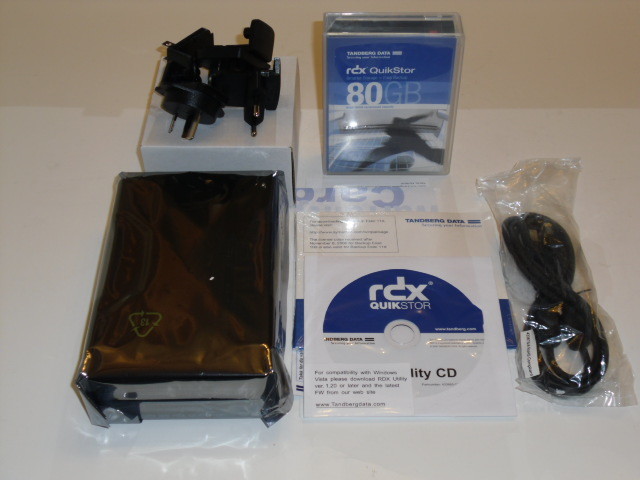 New Tandberg Data RDX Quikstor External USB 2.0 RD1000E Power Supply & USB 