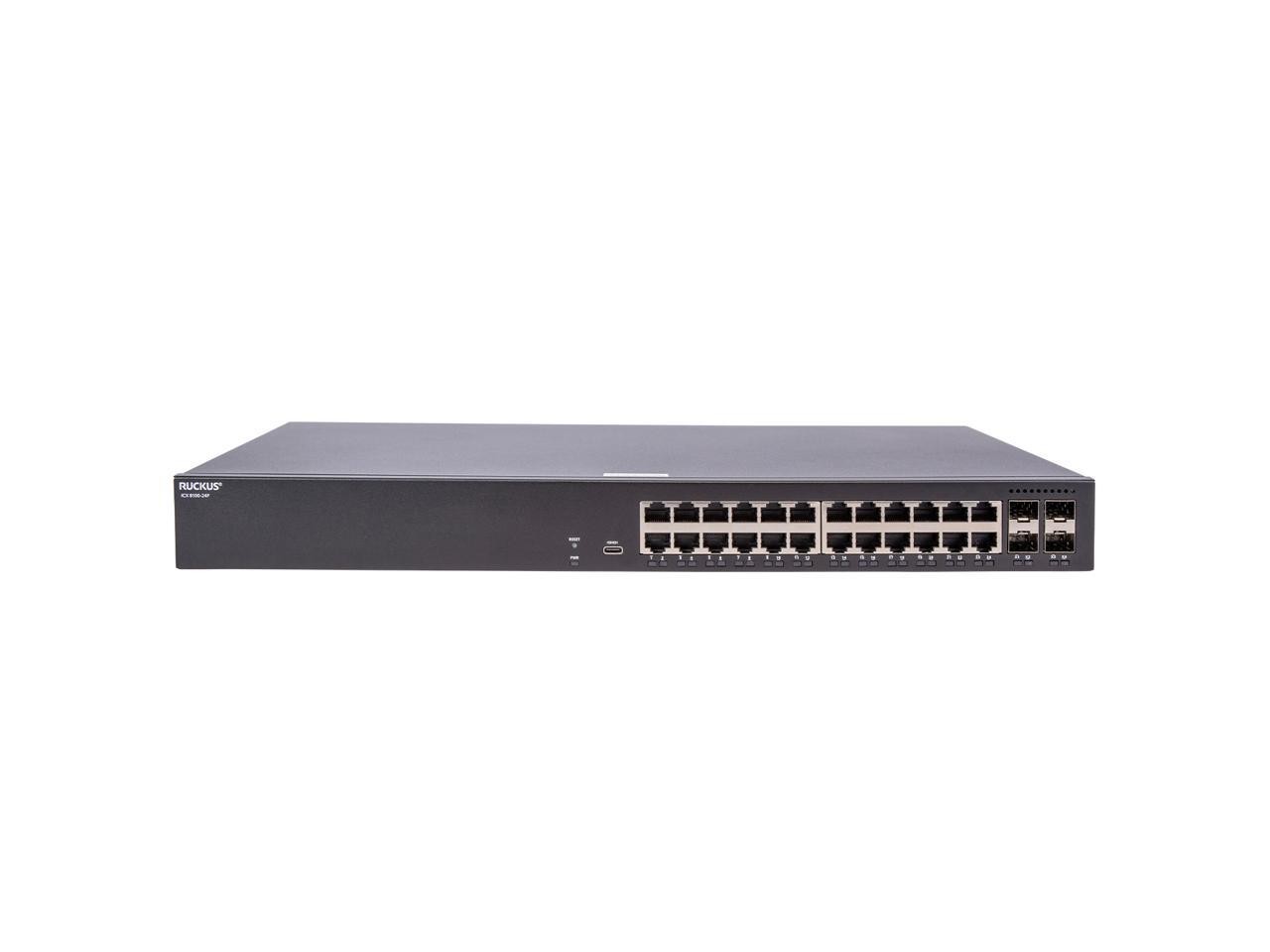 RUCKUS ICX 8100 1RU Switch, 24x10/100/1000 Mbps PoE+ 802.3at, 30W Class 4 ports,