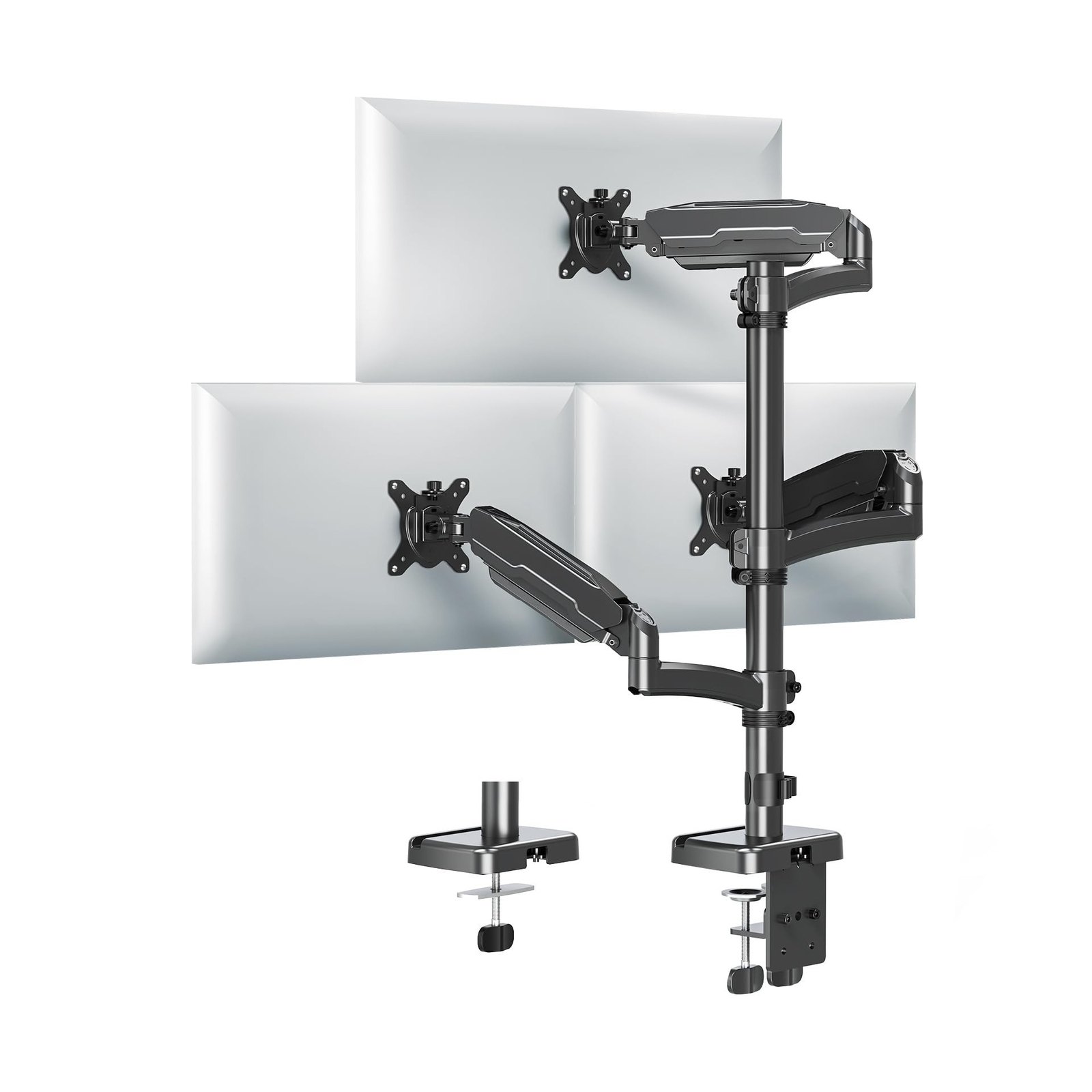 MOUNT PRO Triple Monitor Mount for Max 32" Computer Screen, Adjustable 3 Moni...