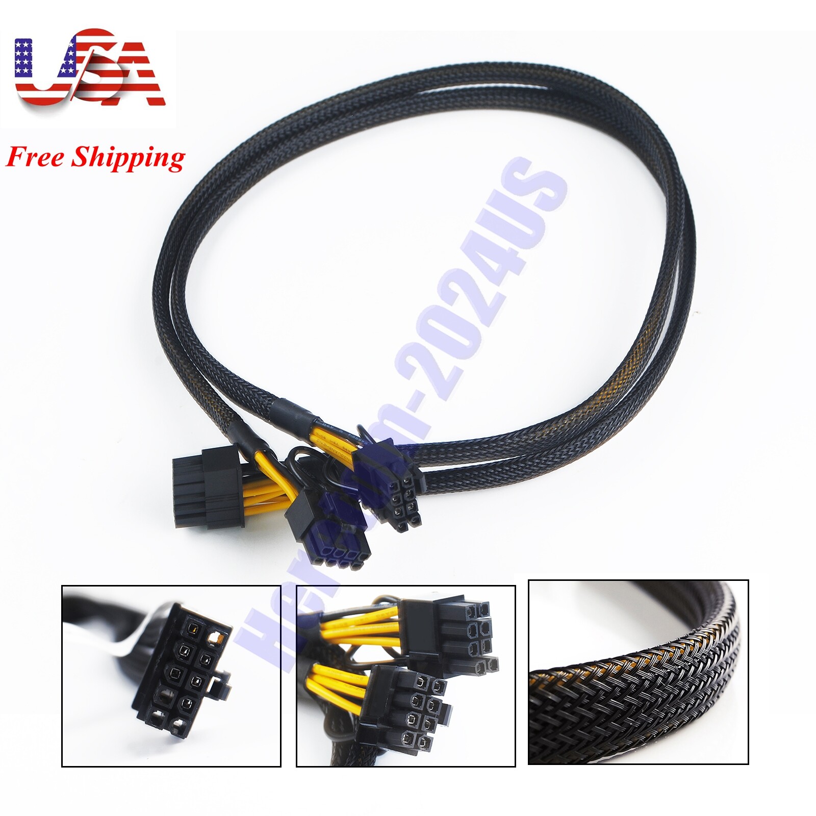 10pin to 8+8pin Power Adapter Cable for HP DL380 G8 Gen8 G9 Gen9 and GPU 60cm