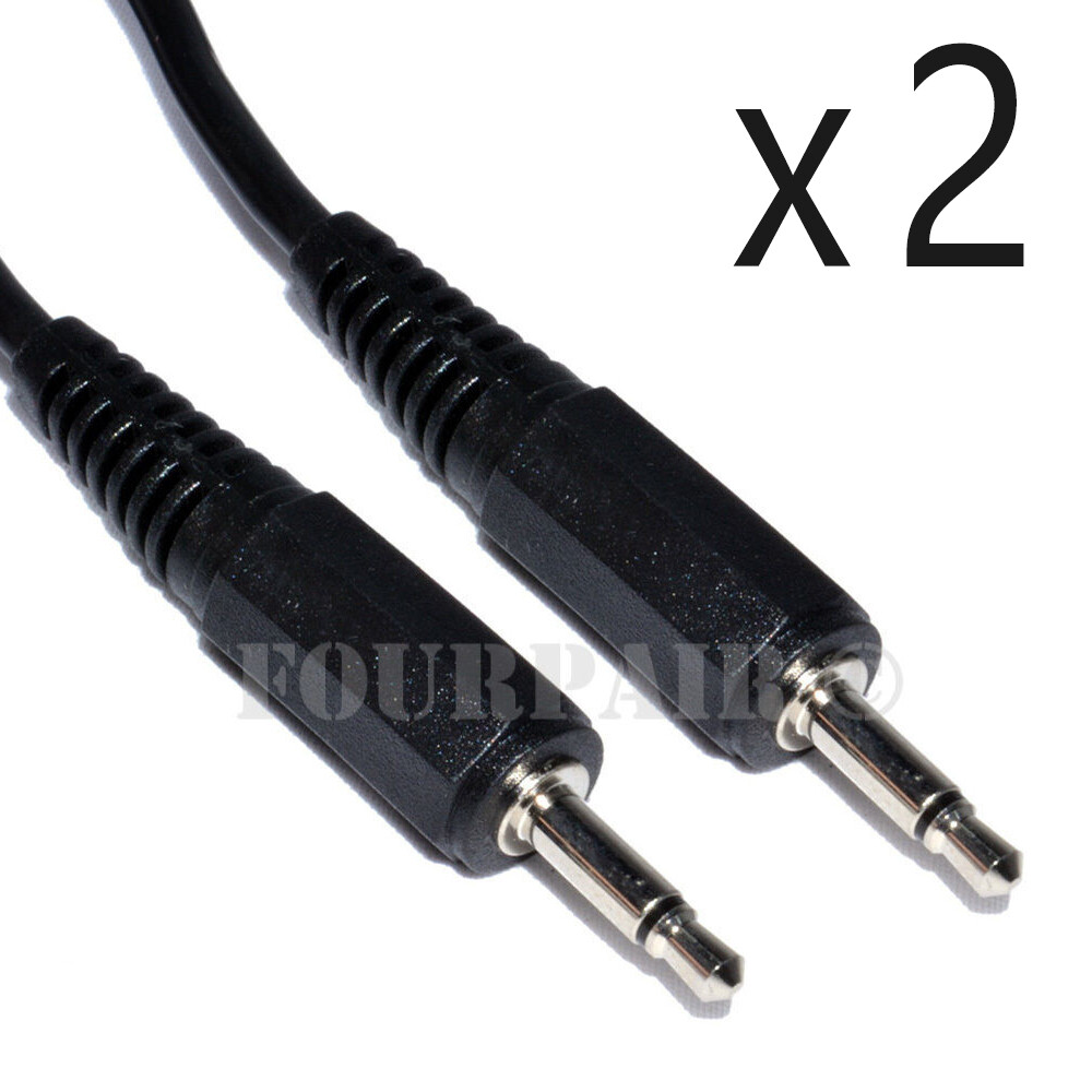 2 Pack Lot 3ft 3.5mm Male to Male Mono Audio Cable Cord 1/8" TS Plug Microphone
