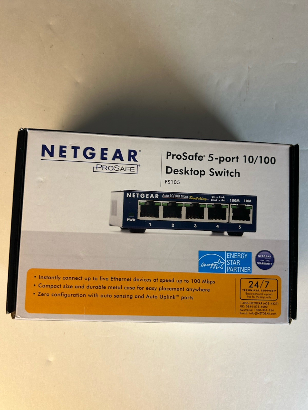 Netgear ProSafe FS105 Desktop Switch 5 Port 10/100 New