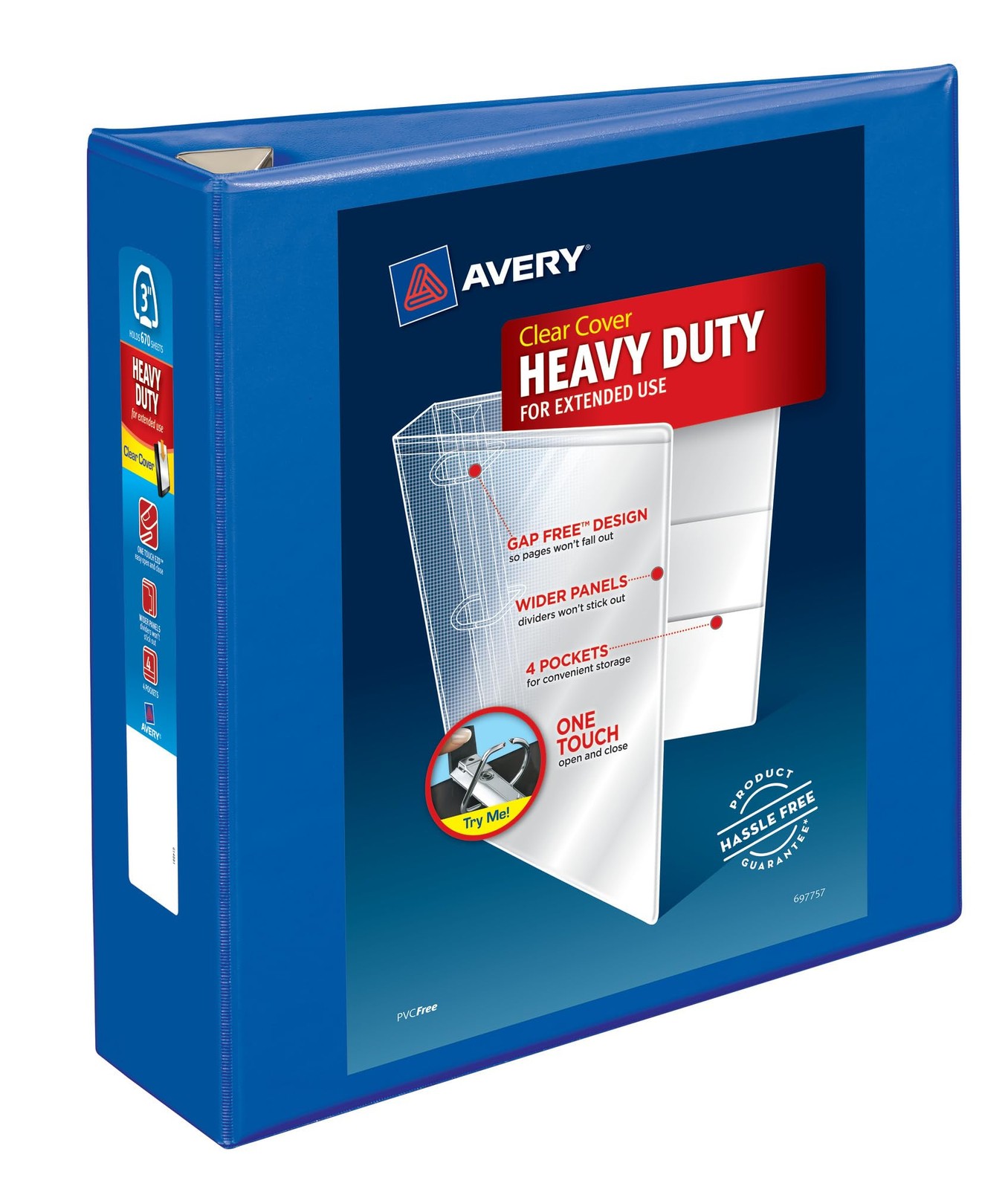 3 Ring Binder Heavy Duty View Pacific Blue Avery 79811