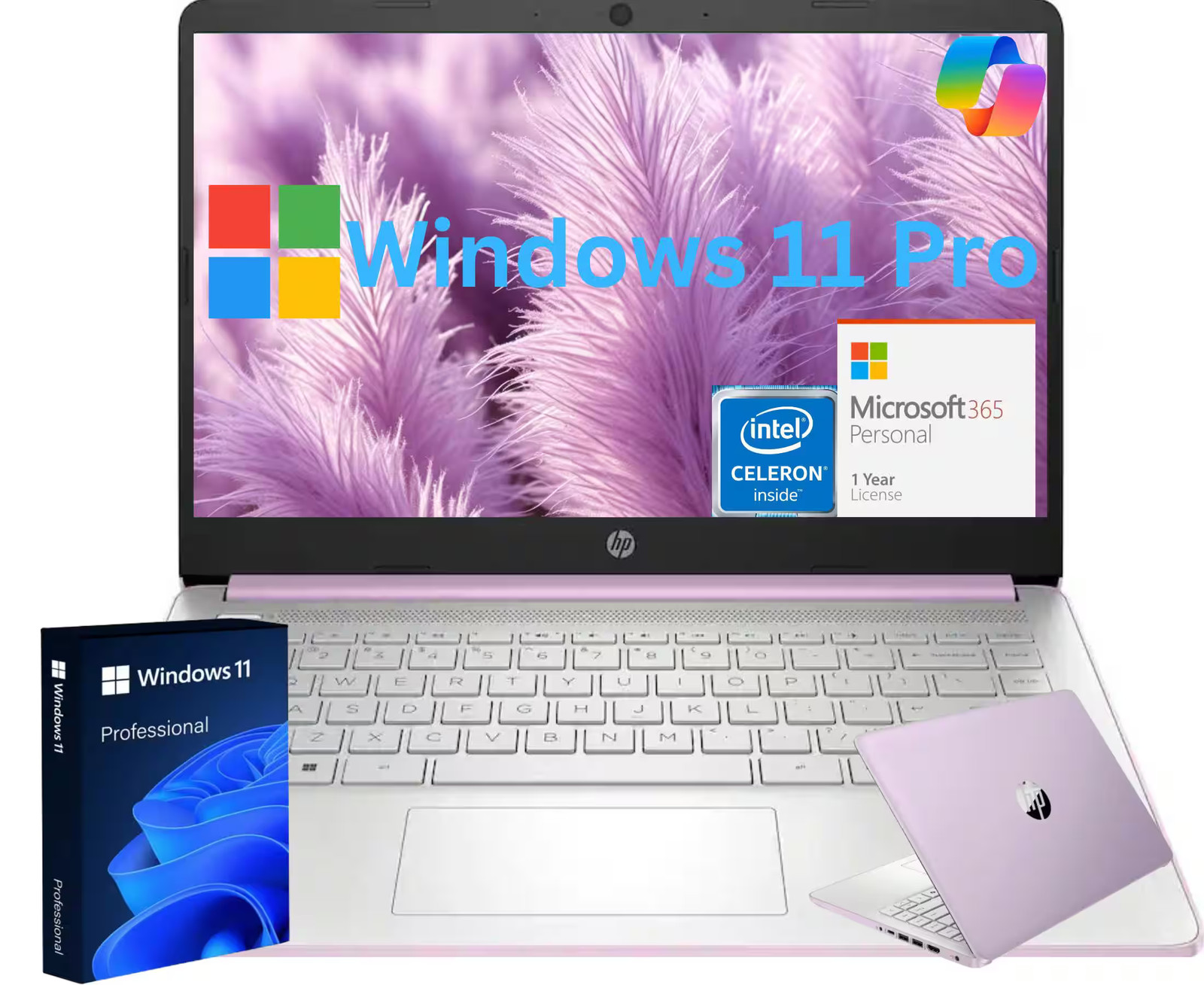 HP - Upgraded - 14'' -Intel N150 Processor-16GB Memory-128GB UFS- - Lavender