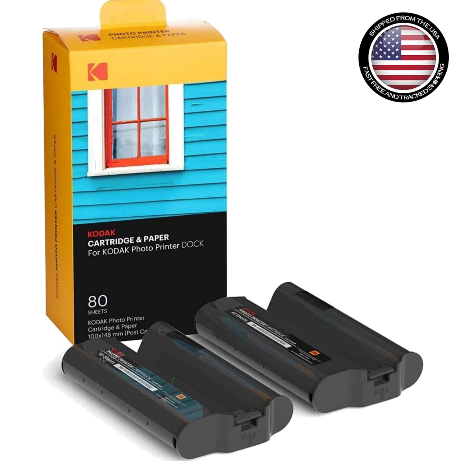 Kodak 80 Pack Photo Cartridge with D2T2 Tech - Long Lasting & Versatile Printing
