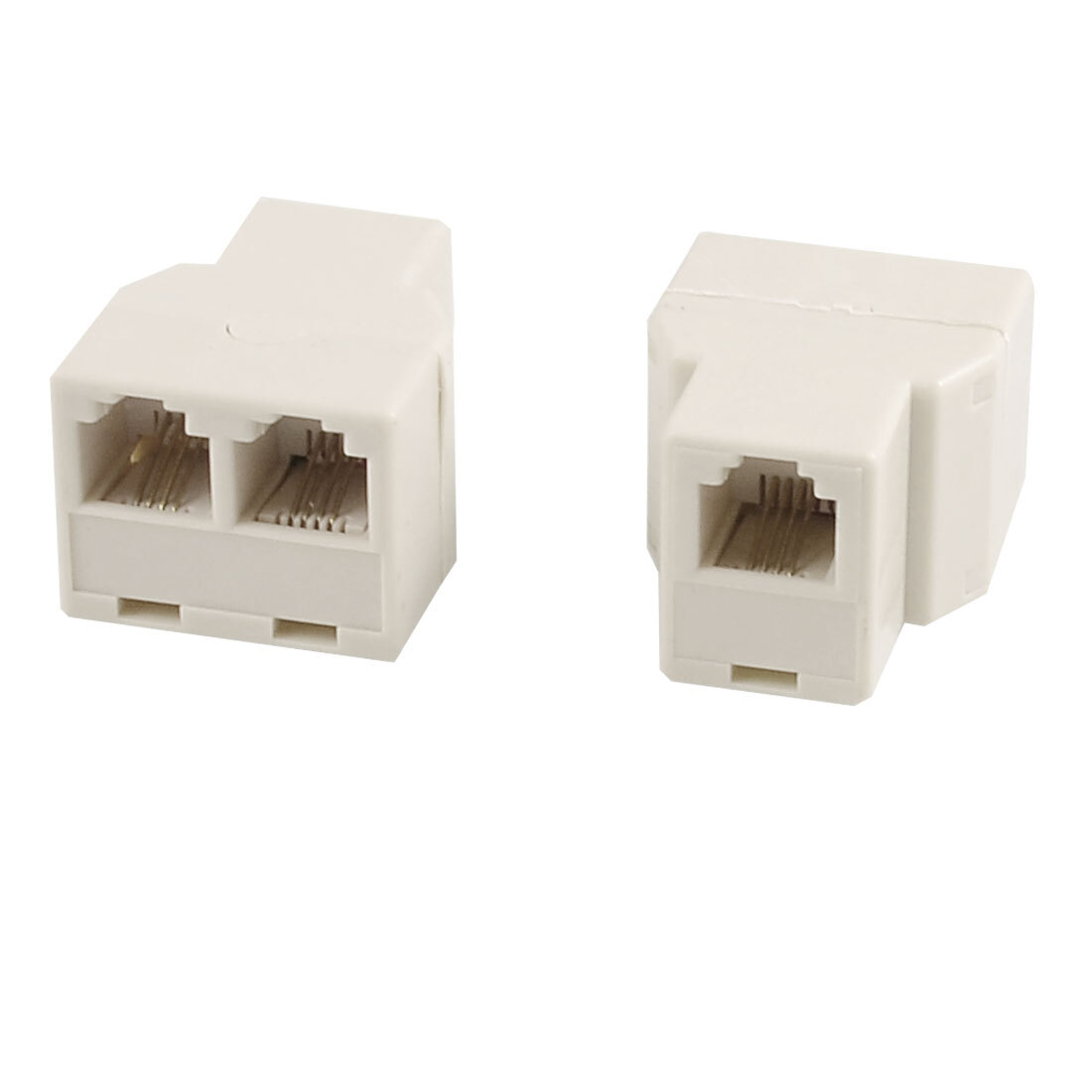 2pcs 2 Way RJ11 6P4C 1 to 2 Female Telephone Line Splitter Landline Connector