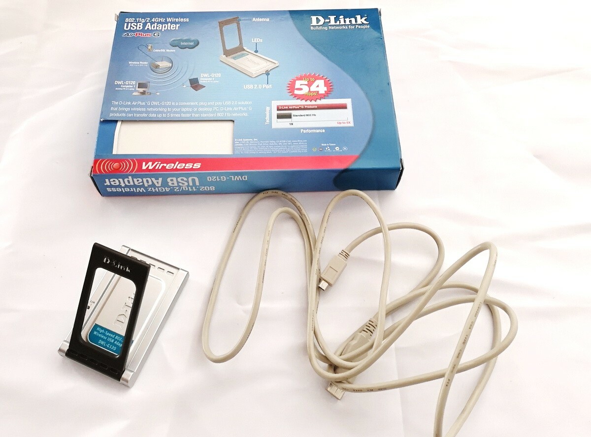D-Link DWL-G120 Wireless USB Adapter, 802.11g, 54Mbps
