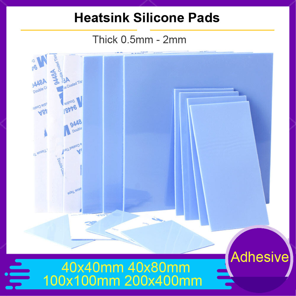 Adhesive Heatsink Cooling Thermal Conductive Silicone Pads Thick 0.5mm - 2mm