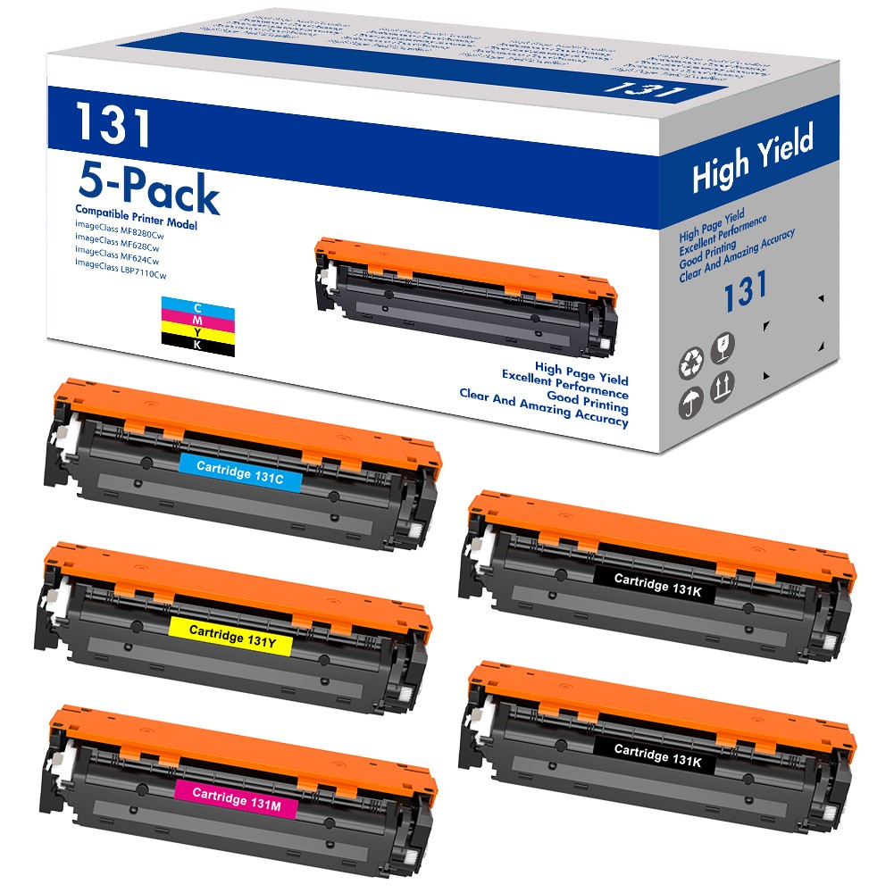 5PK CRG131 Laser Toner Cartridge Set HighYield For Canon 131 ImageCLASS MF8280CW