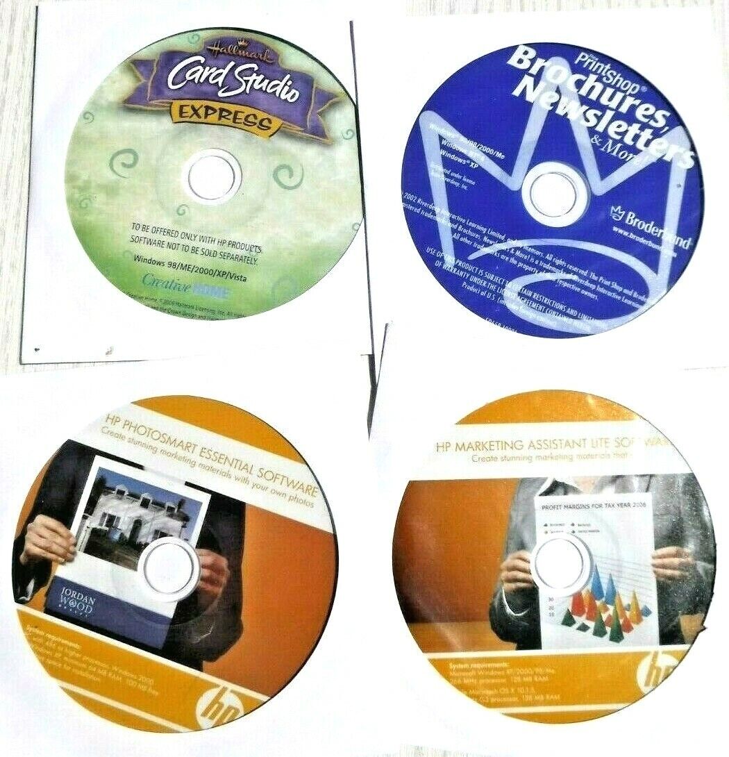 Lot of 4 CD ROM Software Graphic Design Cards Newsletters Marketing See Details