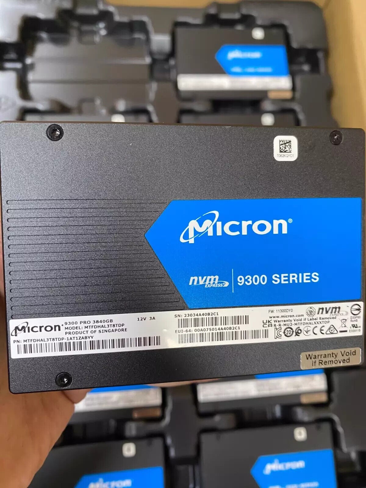 1pcs Micron 9300 PRO 3.84TB SSD 2.5" U.2 PCIe 3.0x4 NVMe MTFDHAL3T8TDP-1AT1ZABYY
