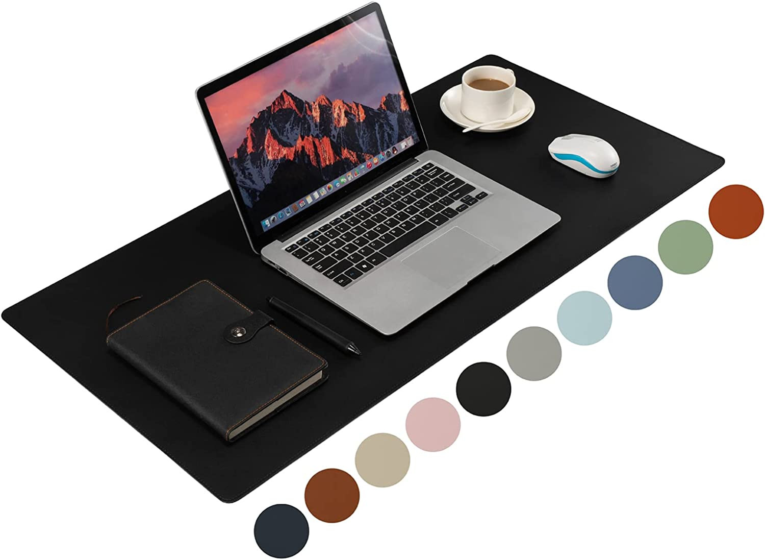 Leather Desk Pad,Wolaile 36X17 Inch Large Mouse Pad,Waterproof Non-Slip Writing