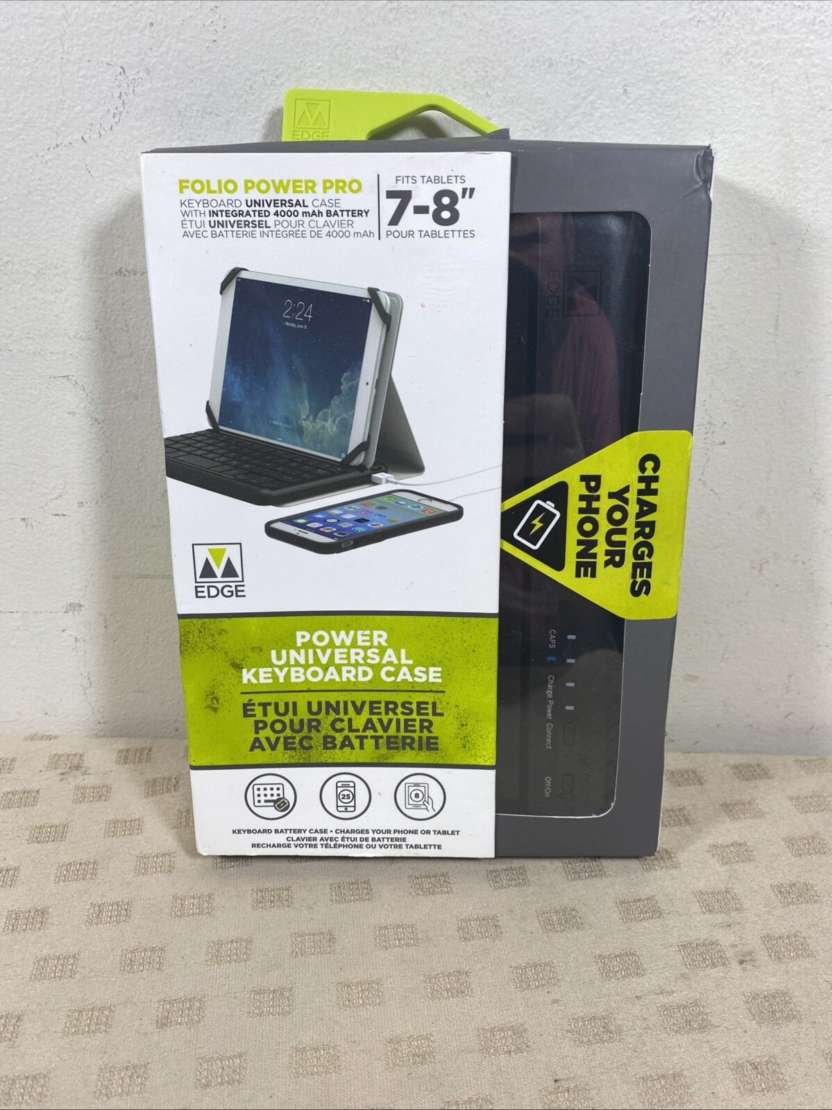 M-Edge Folio Power Pro Universal Keyboard Case Fits Tablets 7"-8"