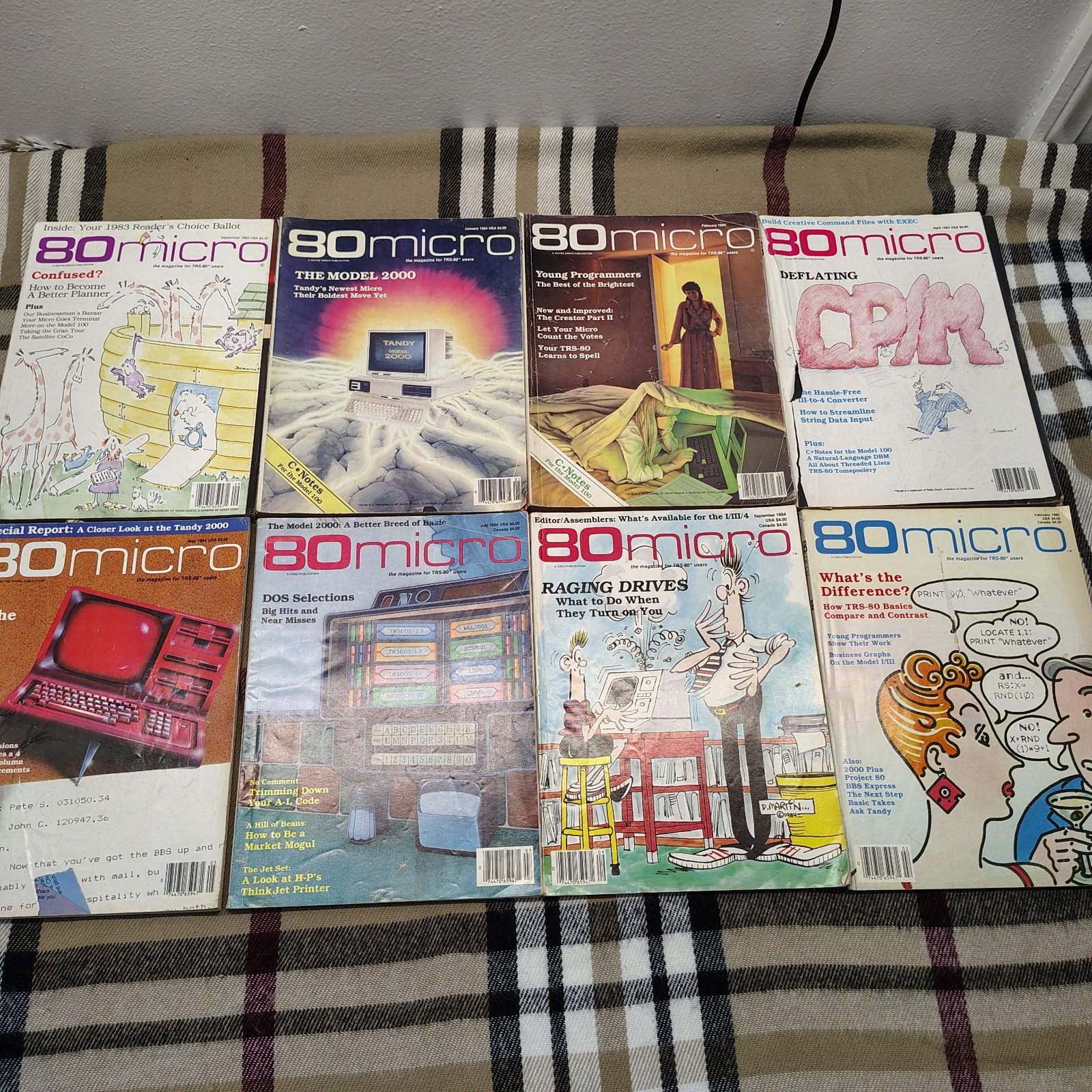 Vtg Lot of 8 Issues 80 Micro computing Magazine Trs-80  1984