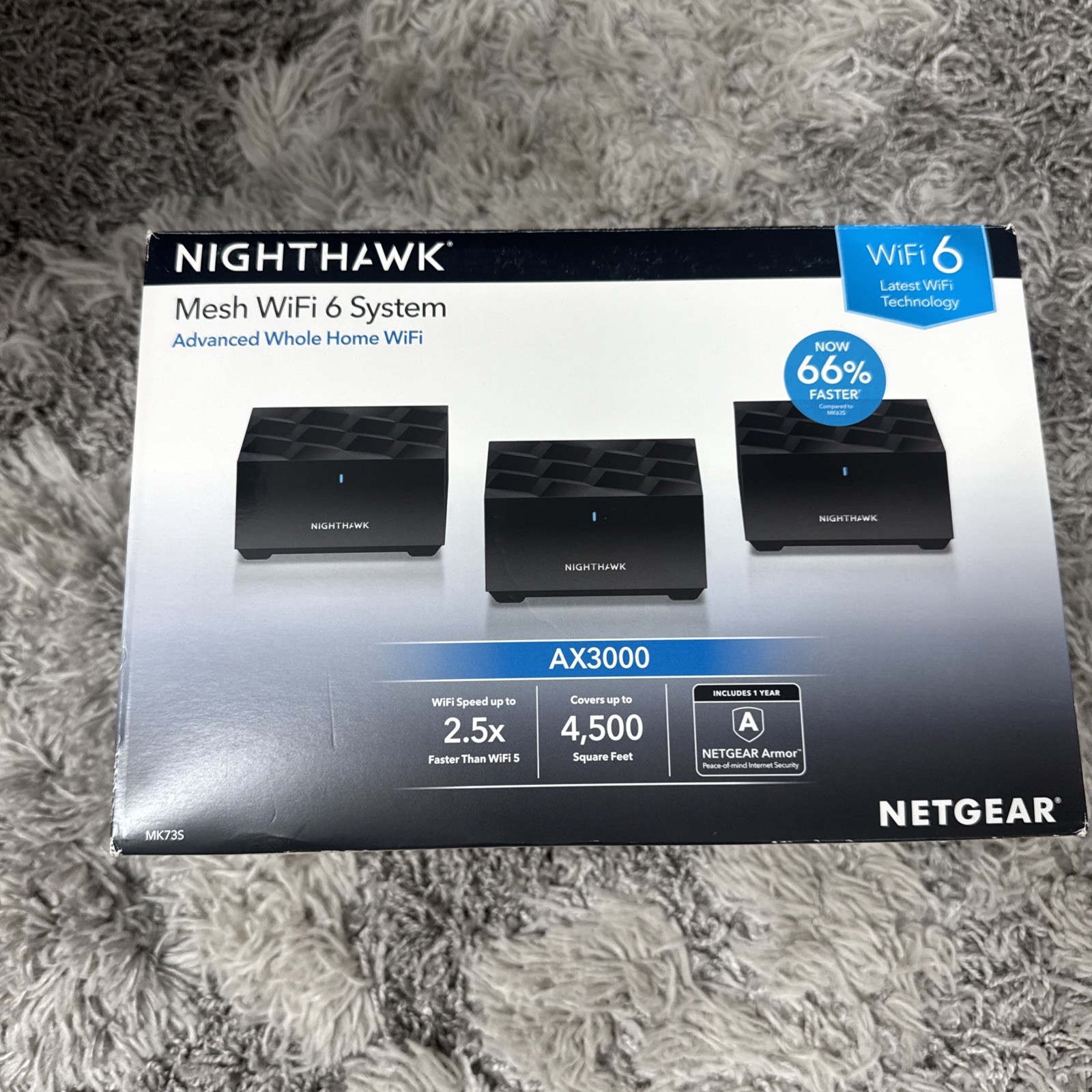 NETGEAR Nighthawk Tri-Band Whole Home Mesh WiFi 6 System (MK73S) AX3000