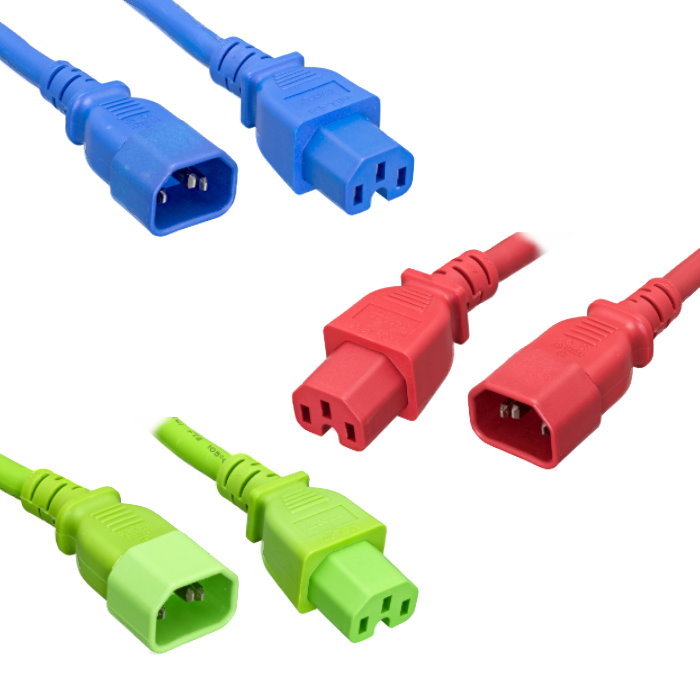 Lot of 10pcs Color Power Cable IEC320 C14/C15 14 AWG Server Data Network Router