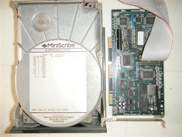 MINISCRIBE 6053 MFM 44MB hard drive w/controller - RARE - Vintage hardware XT AT