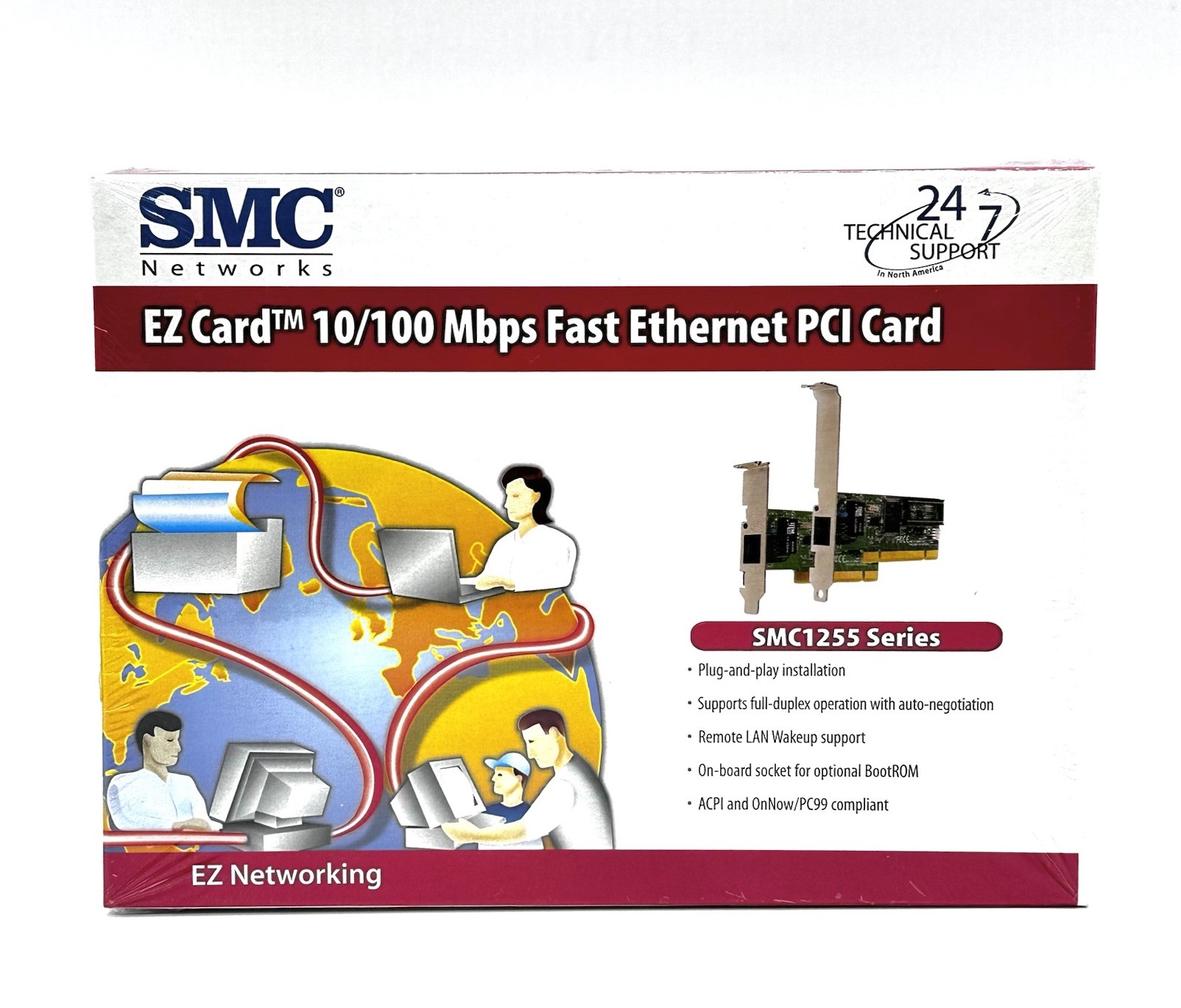 Vintage SMC EZCard 1255 Series Ethernet PCI 10/100 Mbps Card SMC1255TX SEALED