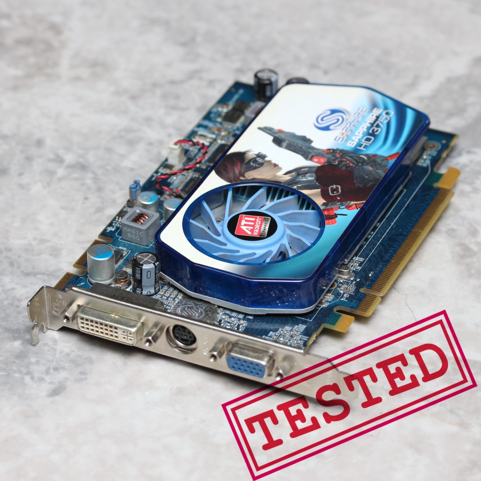 RARE PCI-e 2.0 x16 Sapphire ATI Radeon HD 3750 512MB/128bit GDDR3 Graphics Card
