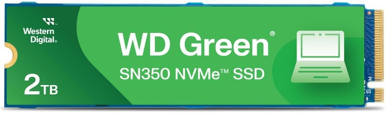 WD 2TB WD Green SN350 NVMe Internal SSD - Gen3 PCIe QLC M.2 2280 WDS200T3G0C