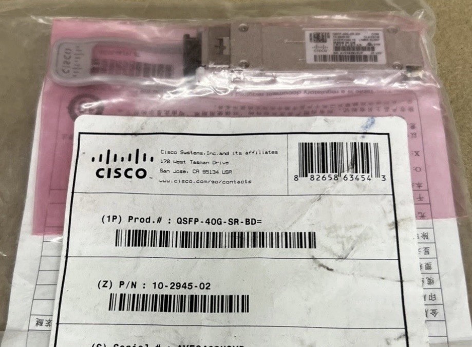 Qty: 30 Cisco QSFP-40G-SR-BD  Module  10-2945-02  NEW / SEALED