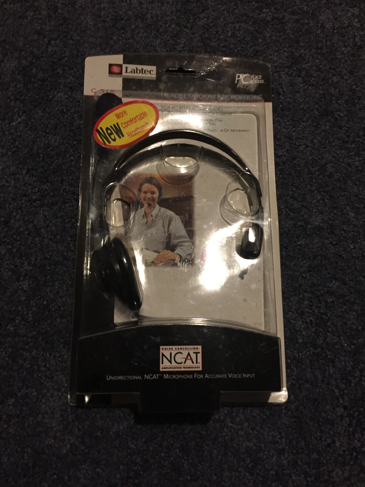 Labtec C-315 Mono Headset with Boom Microphone/8FT Shielded Cord/3.5 MM Plug