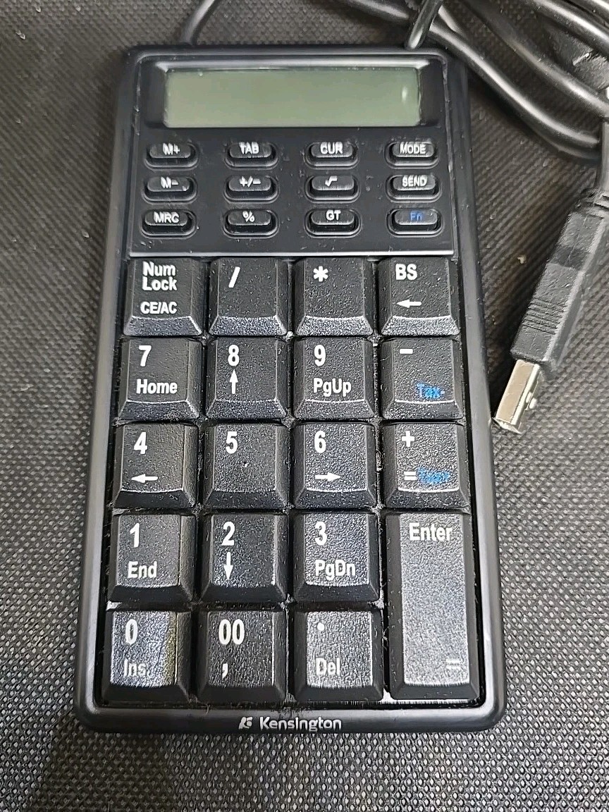 Kensington USB Notebook Keypad/Calculator Wired Keyboard With USB Hub