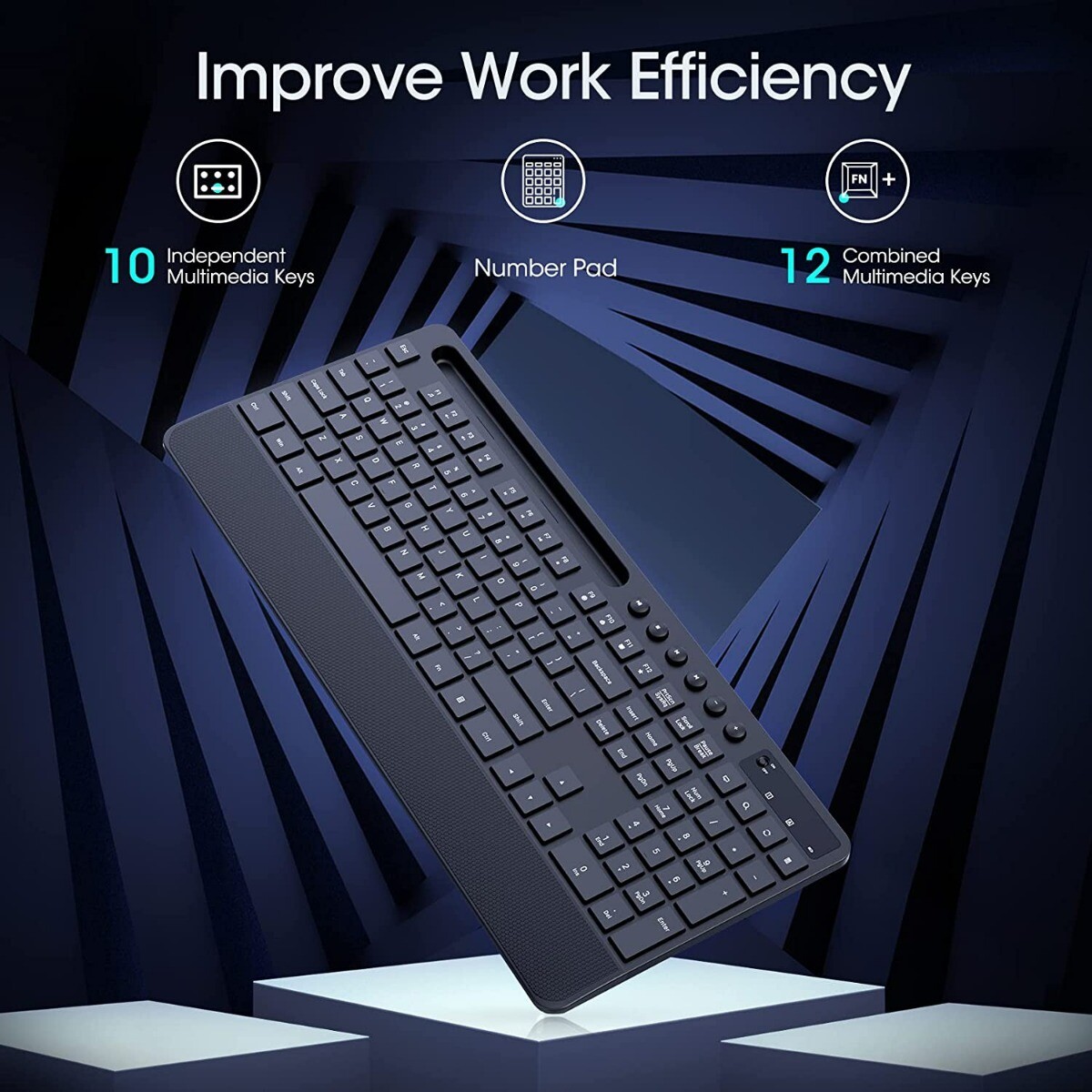 PC321A Wireless Keyboard  2.4GHz Lag-Free Ergonomic Keyboard (IL/RT6-19529-PC...