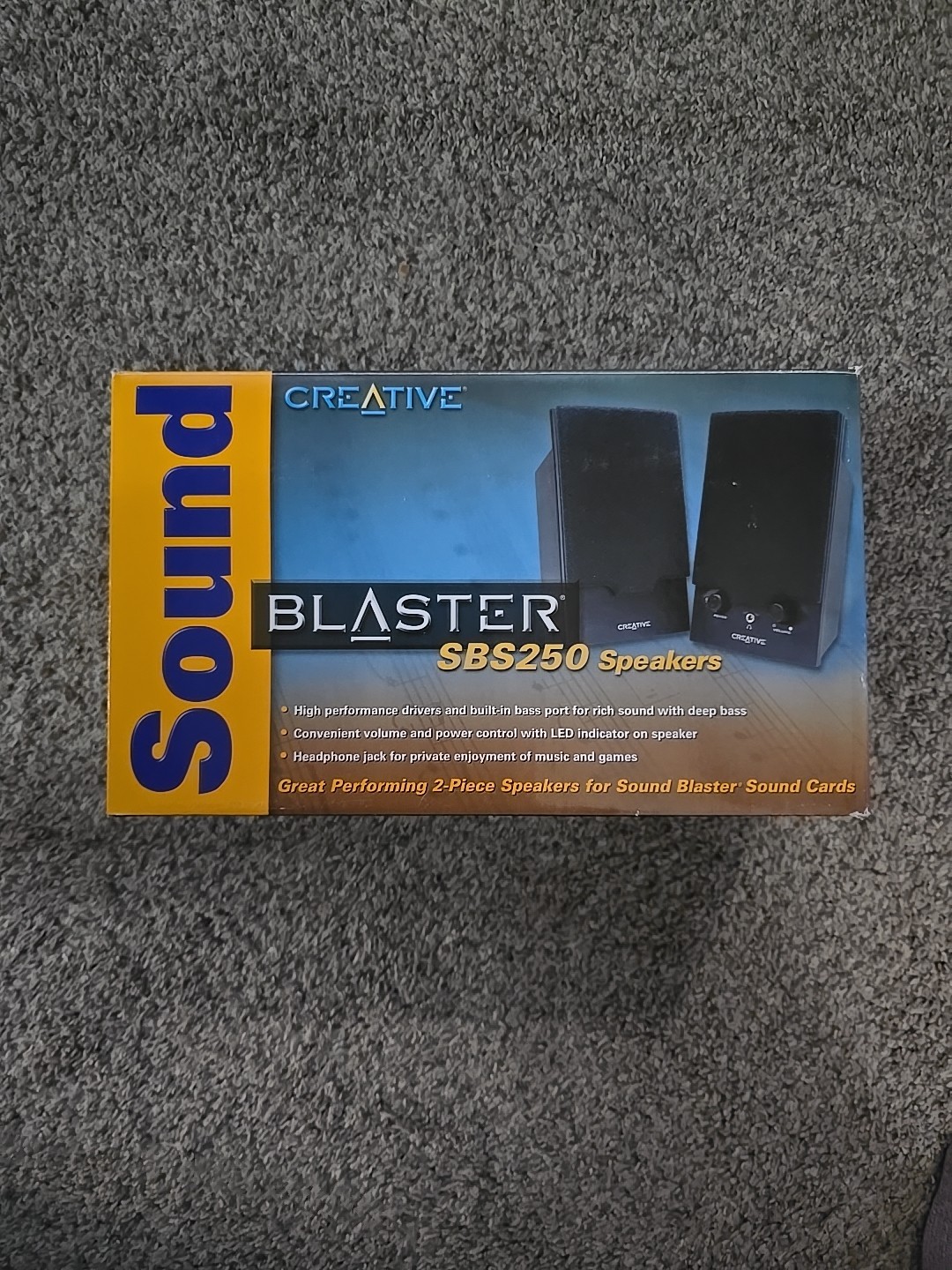 Creative Sound Blaster SBS250 Computer Stereo Speakers w/Adapter - New/Open Box
