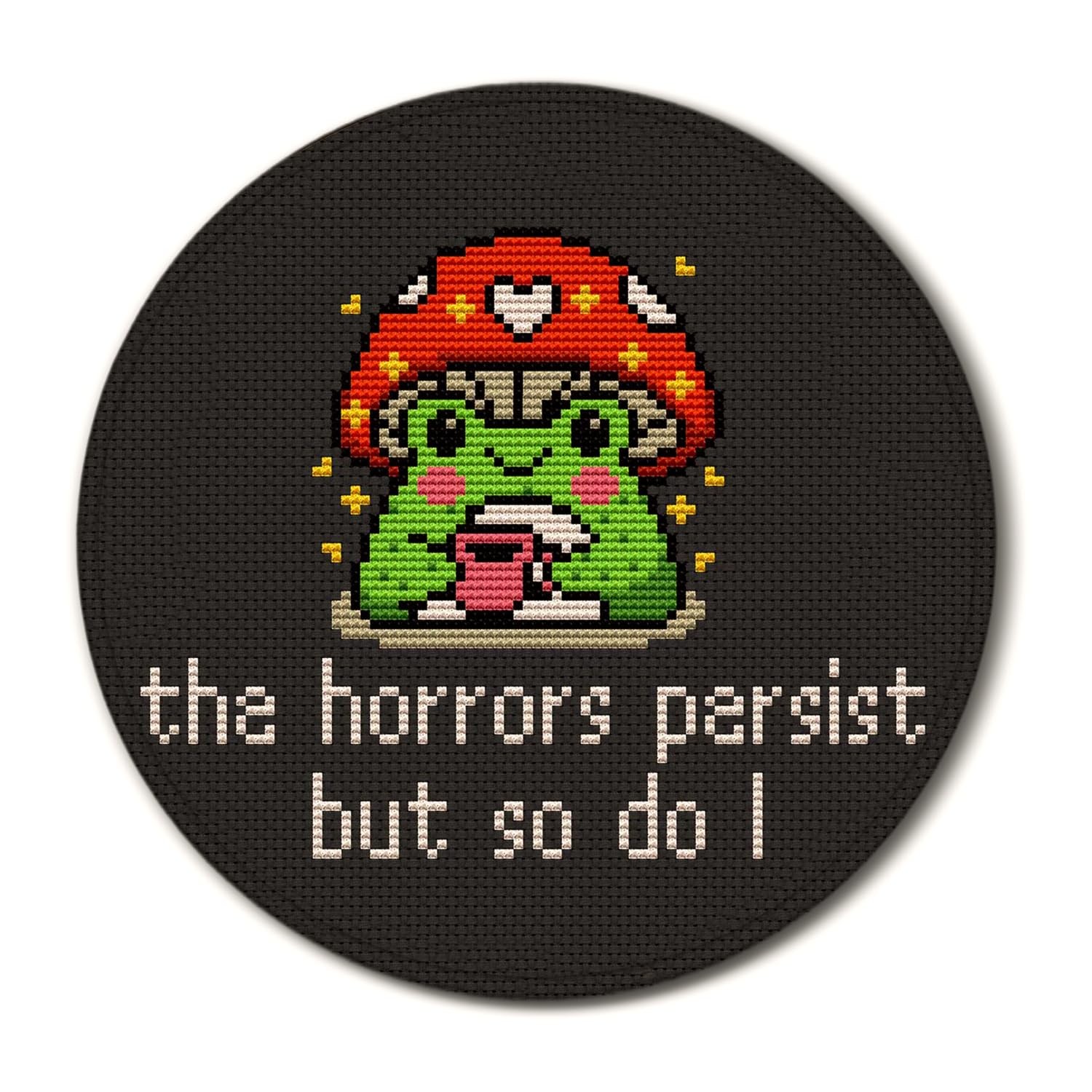 Feronty Funny Frog Mushroom Round Mouse Pad, The Horrors Persist But So Do I ...
