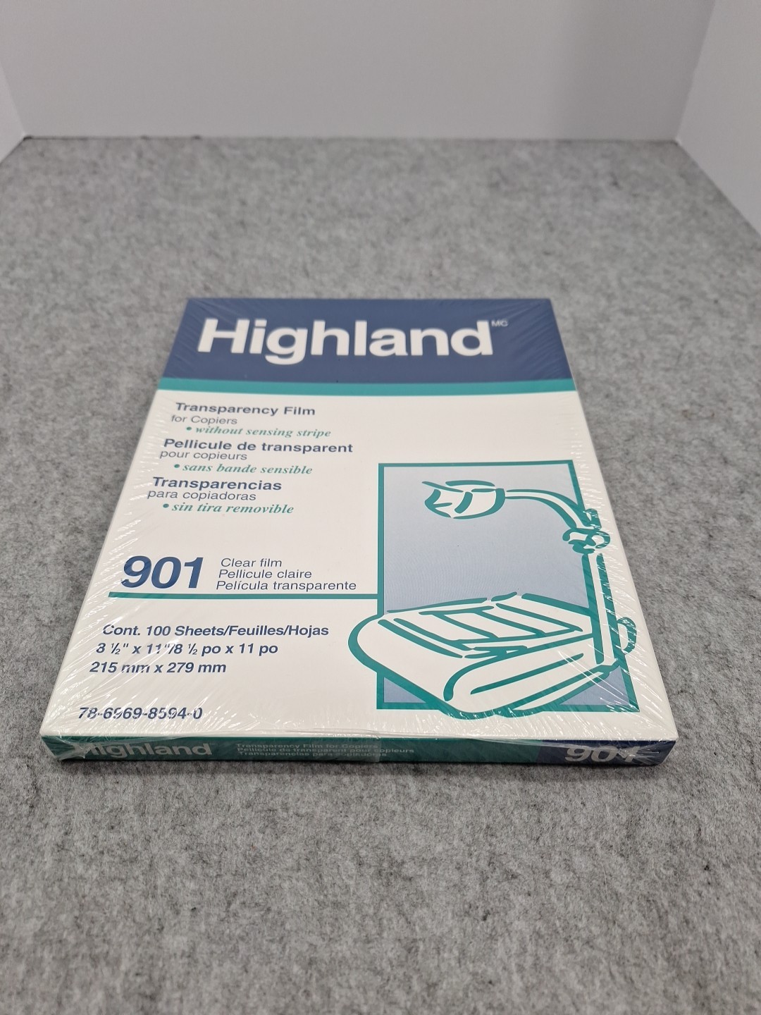 3M HIGHLAND 901 Transparency Film For Copiers Without Sensing Stripe 100 Sheets