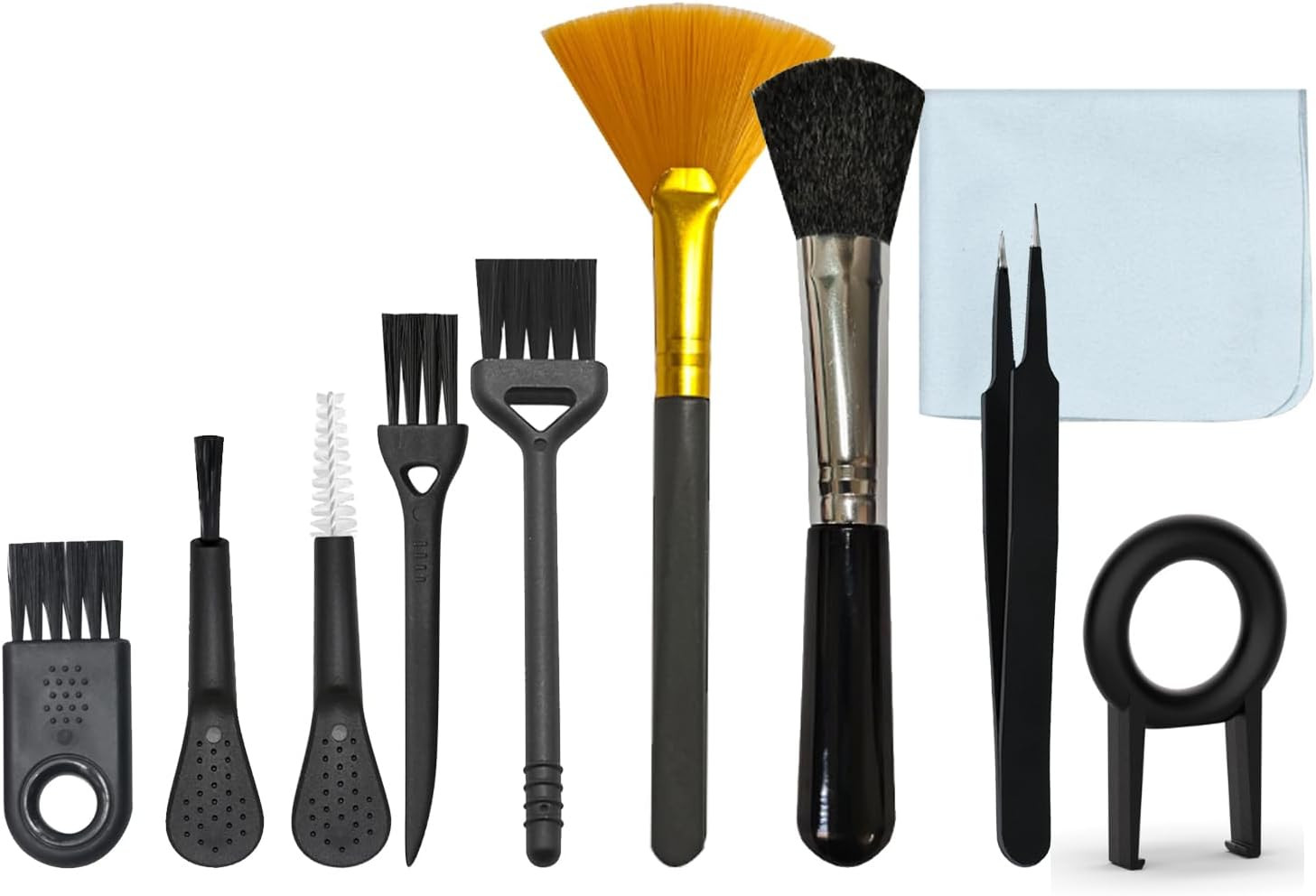 10-Piece Anti-Static Nylon Cleaning Brush Set for Electronics & More