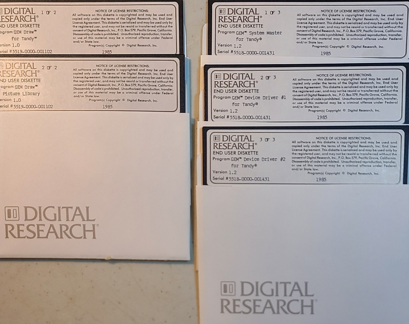 Tandy Digital Research Version 1.0 & 1.2 CONCURRENT Vintage Rare 1985