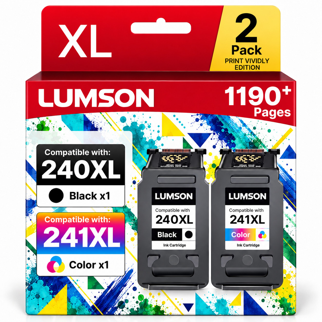 240XL 241XL Ink Cartridge 2PK(1 BK/1 Tri-Color) For PIXMA MX432 MG3600 TS5120