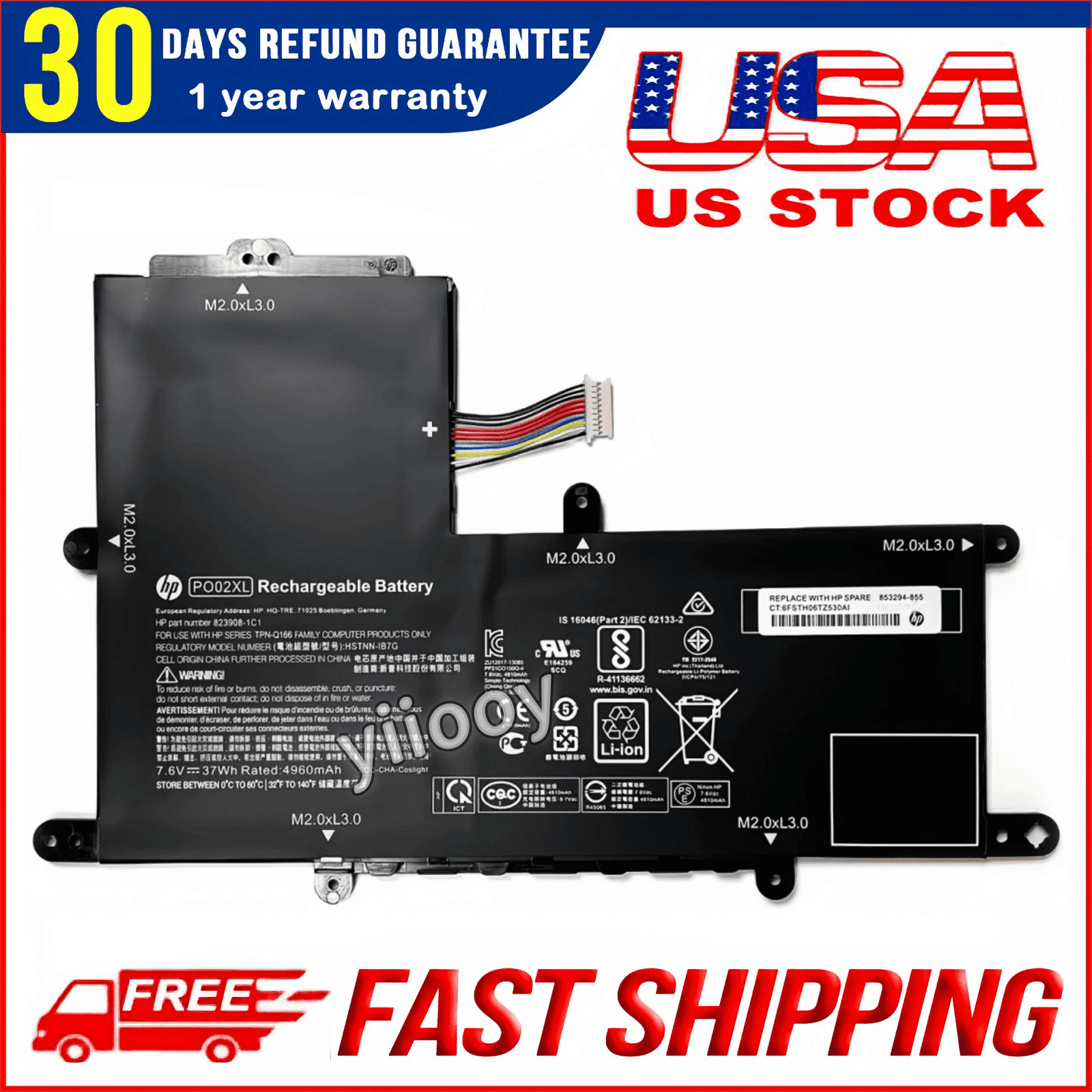 Original PO02XL Battery for HP Stream 11-R 11-Y 823908-1C1 HSTNN-DB7G 824560-005