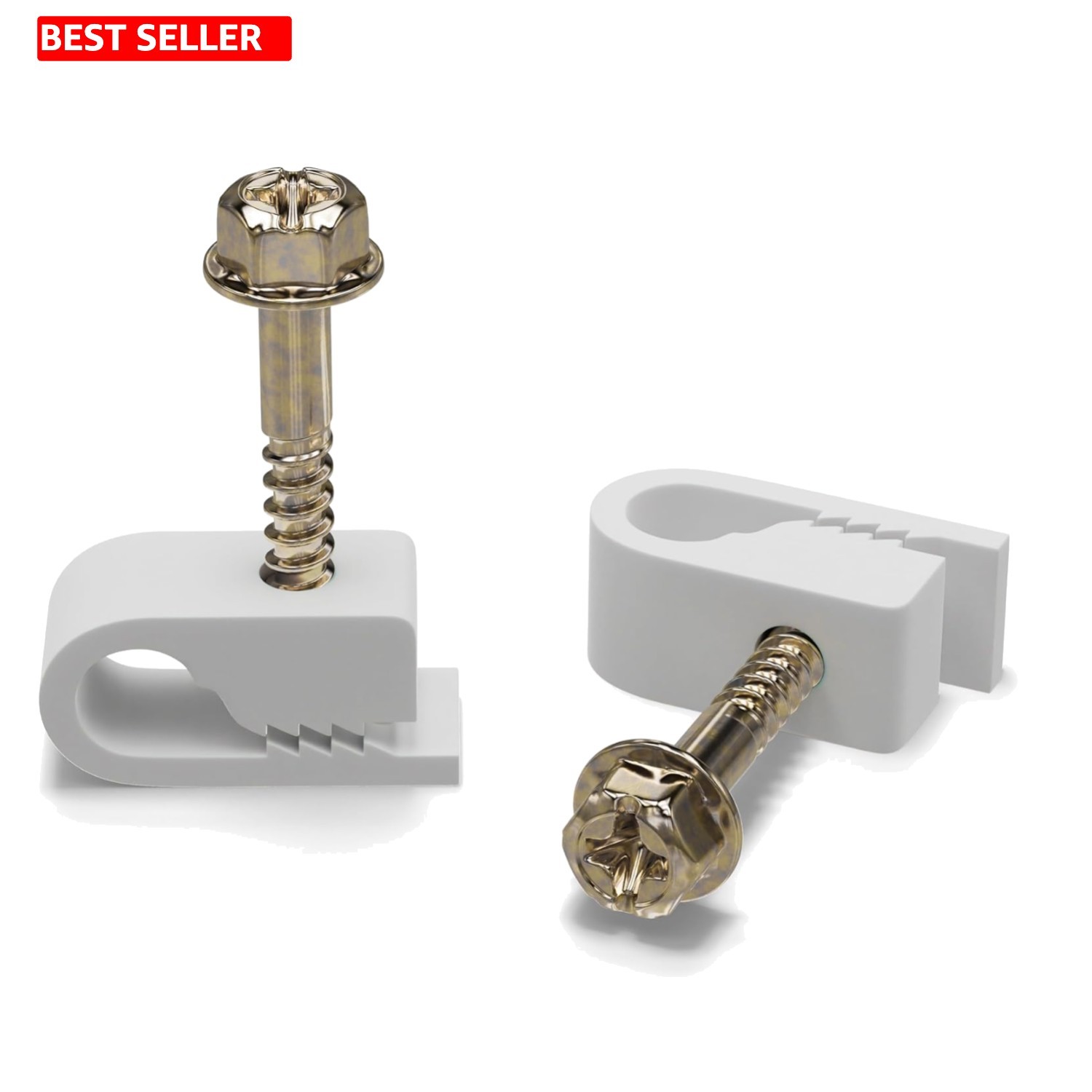 Versatile 100 Pack Cable Clips for Coax & Ethernet - Secure 360-Degree Clamping